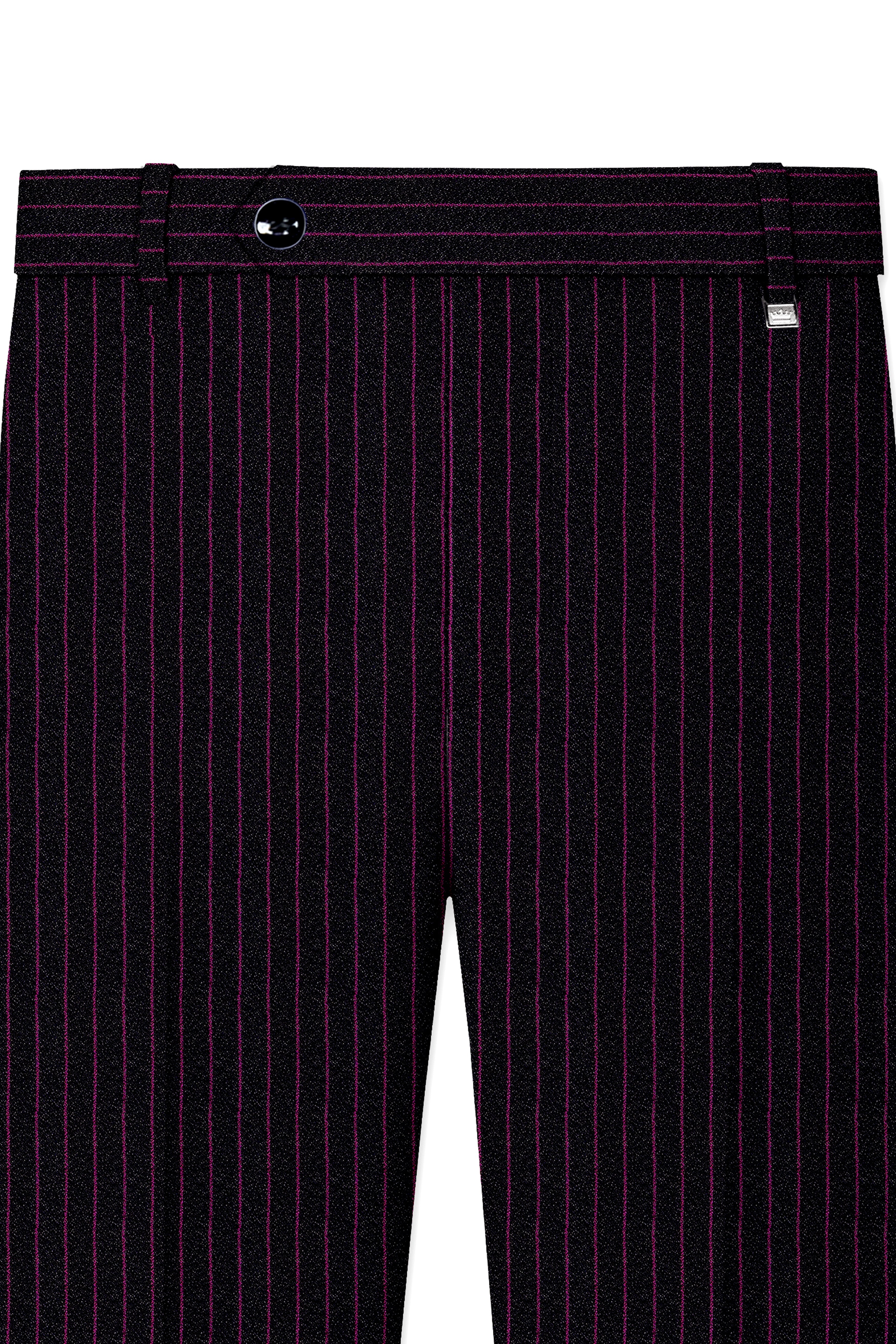 Zeus Black with Dark Mauve Pink Striped Pants