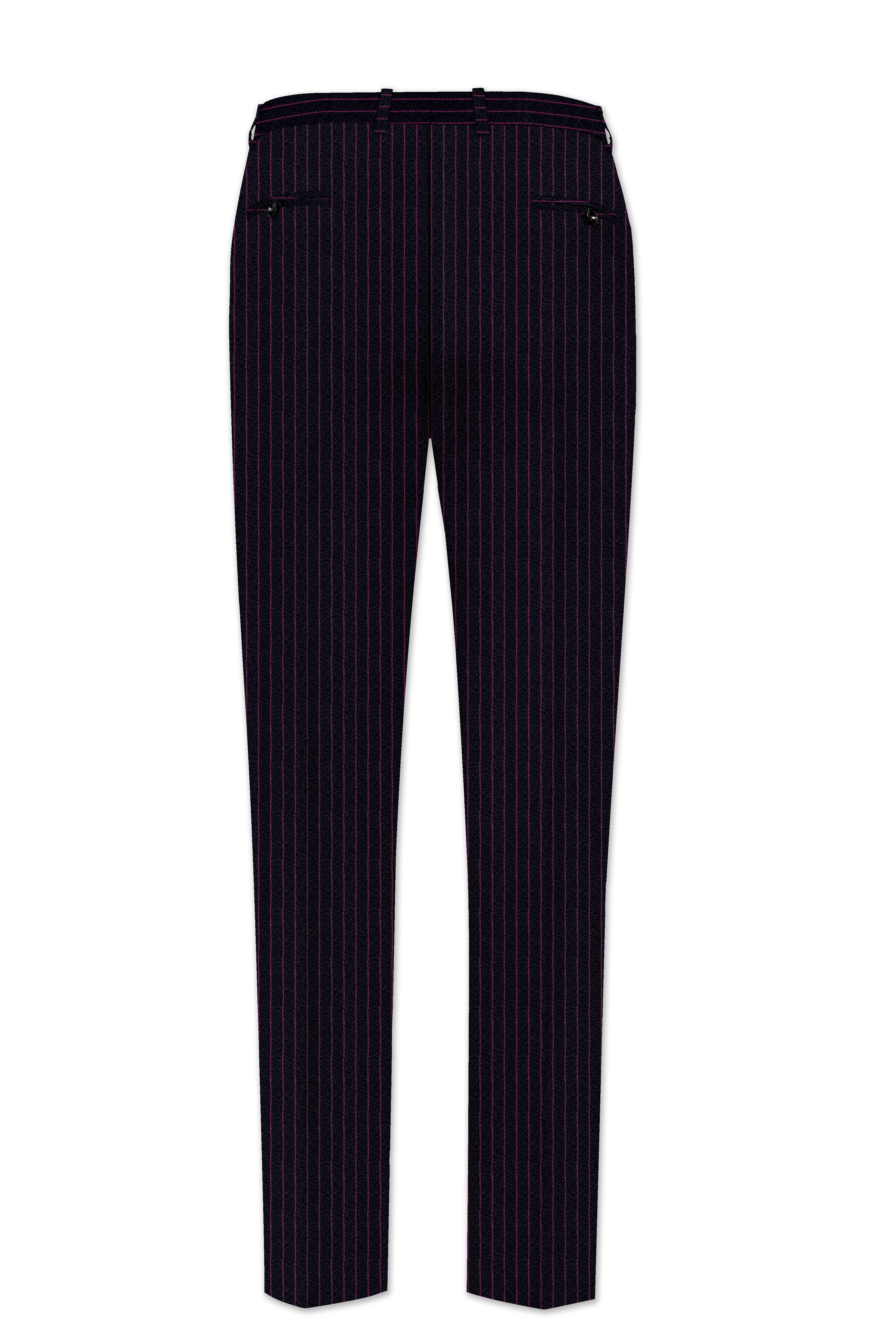 Zeus Black with Dark Mauve Pink Striped Pants