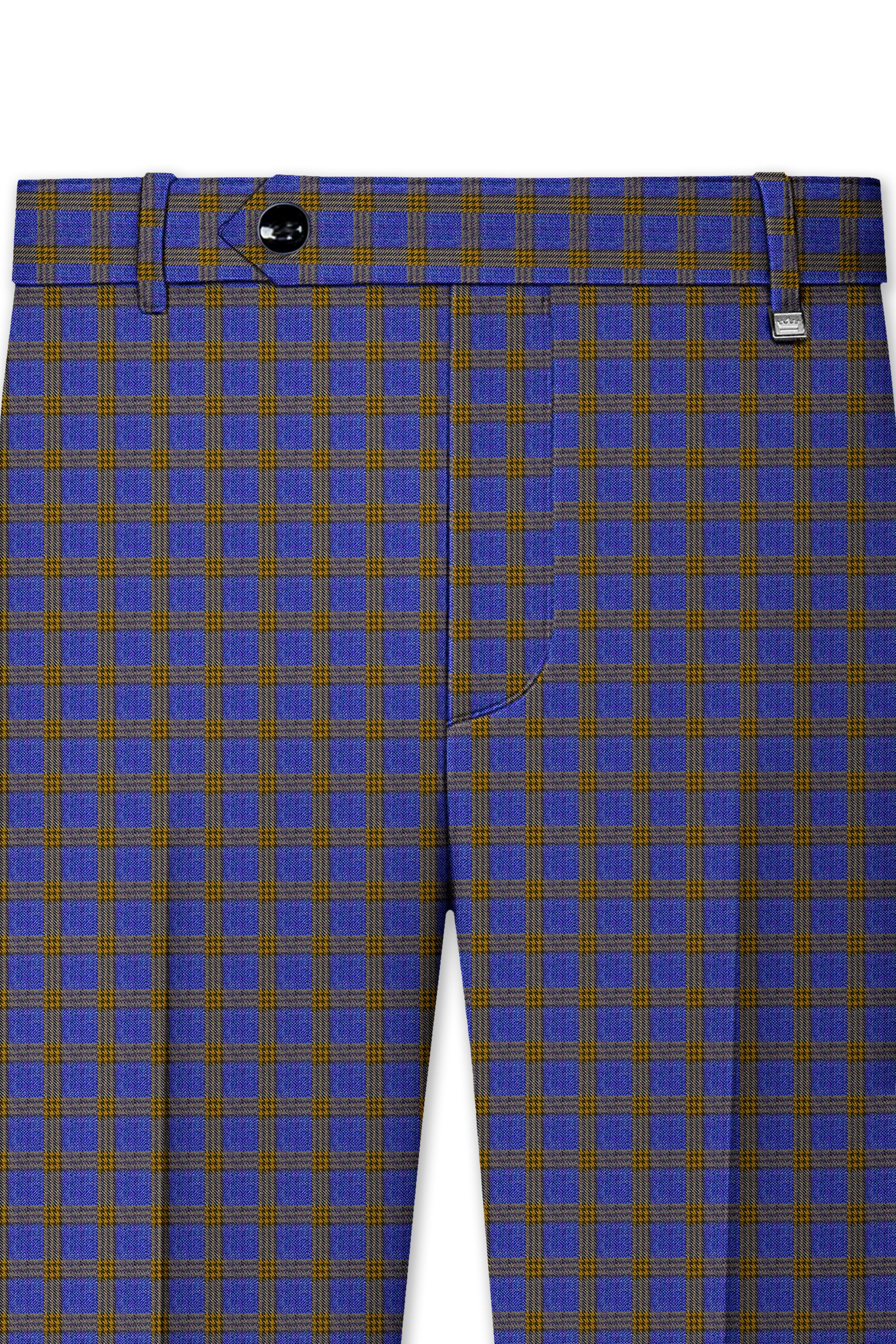 Twilight Blue with Alpine Brown Plaid Pants