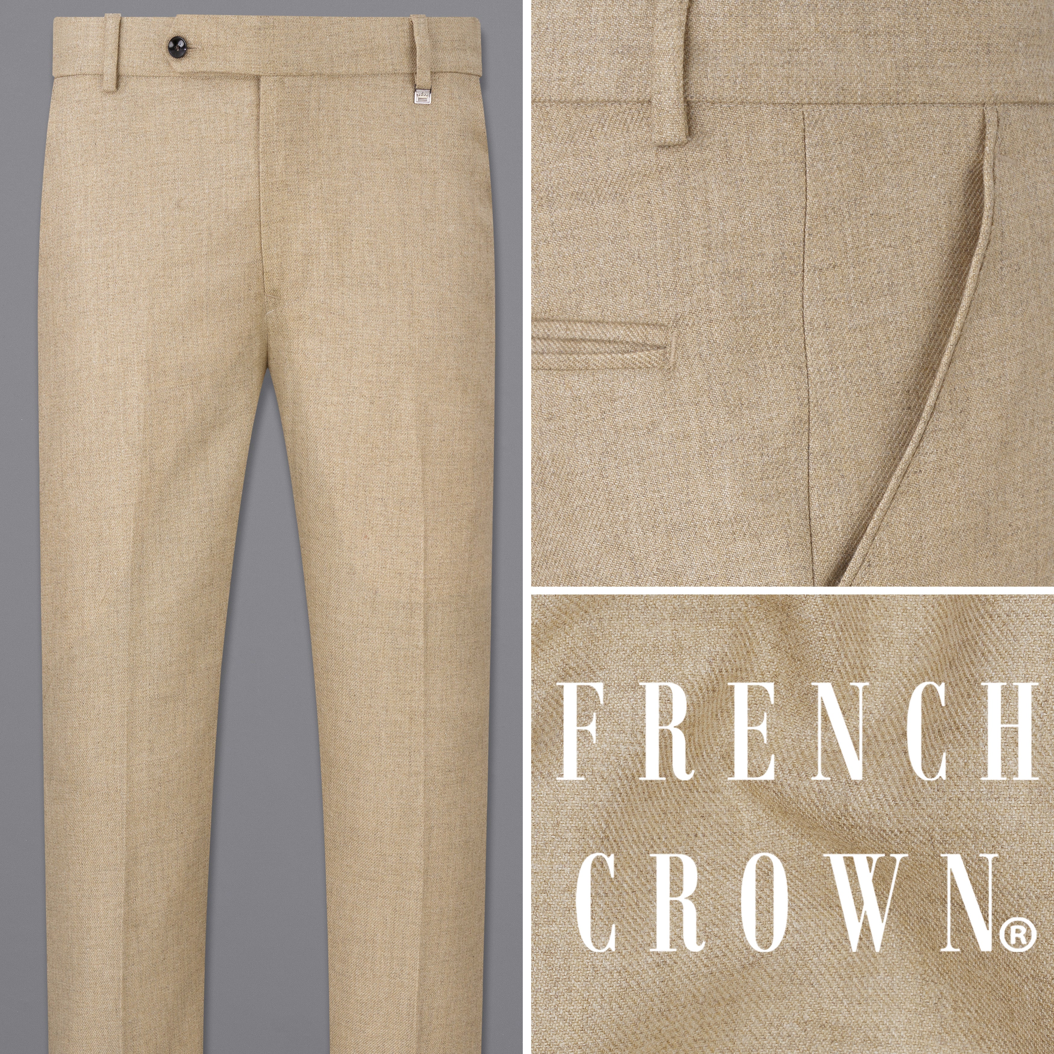 Nautica Regular Fit Gray Herringbone Pleated Wool Dress Pants | The Suit  Depot