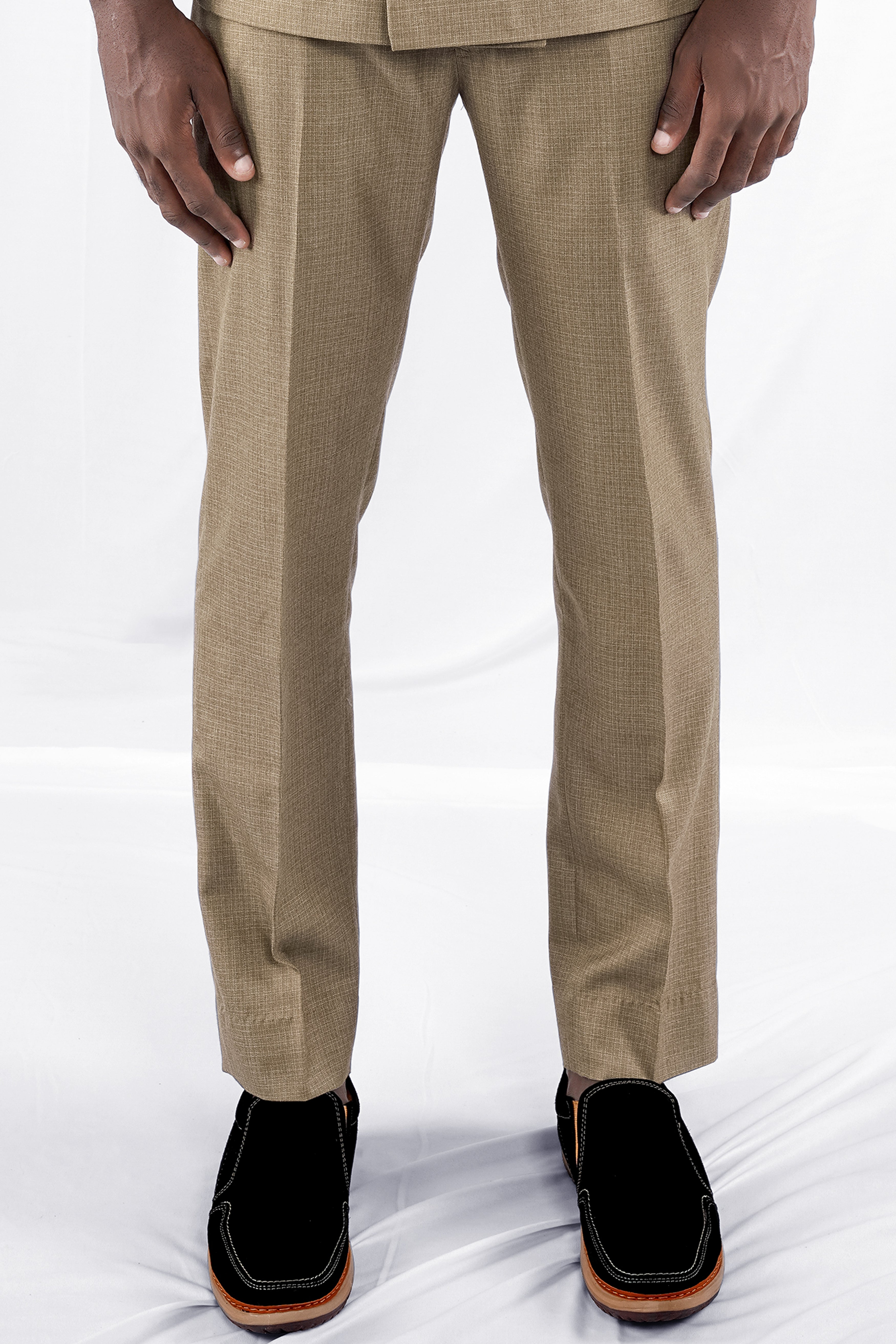 ♧ Lightbrown Herringbone Trousers - BLACKFISH Brand New & Vintage