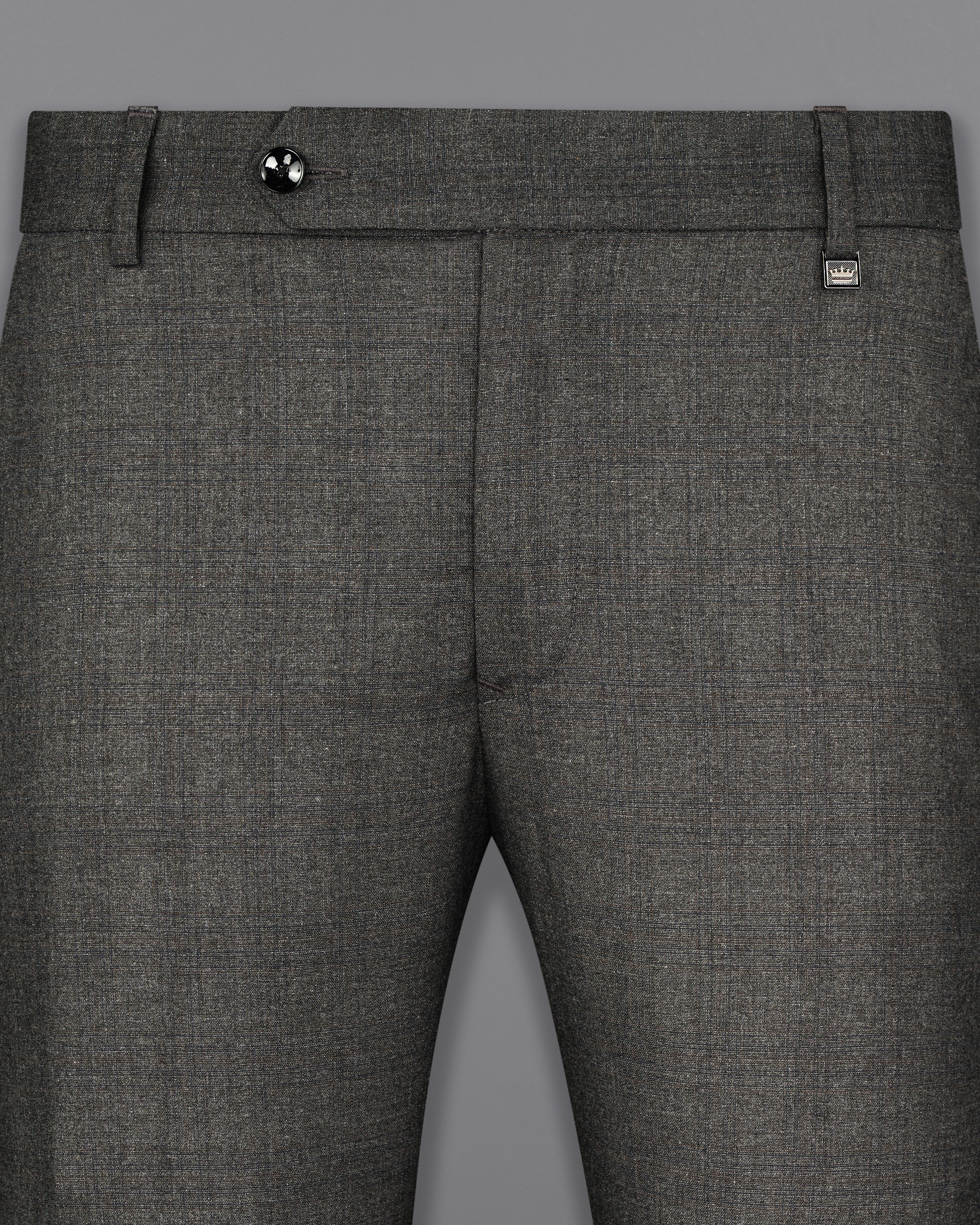 Iridium Dark Gray Textured Premium Terry-Rayon Pant For Men Iridium Dark Gray Textured Premium Terry-Rayon Pant For Men