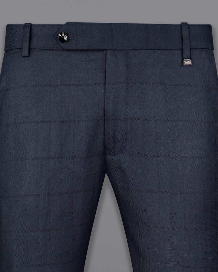 Buy Antony Morato Blue Checked Slim Fit Flat Front Trousers for Men Online   Tata CLiQ Luxury