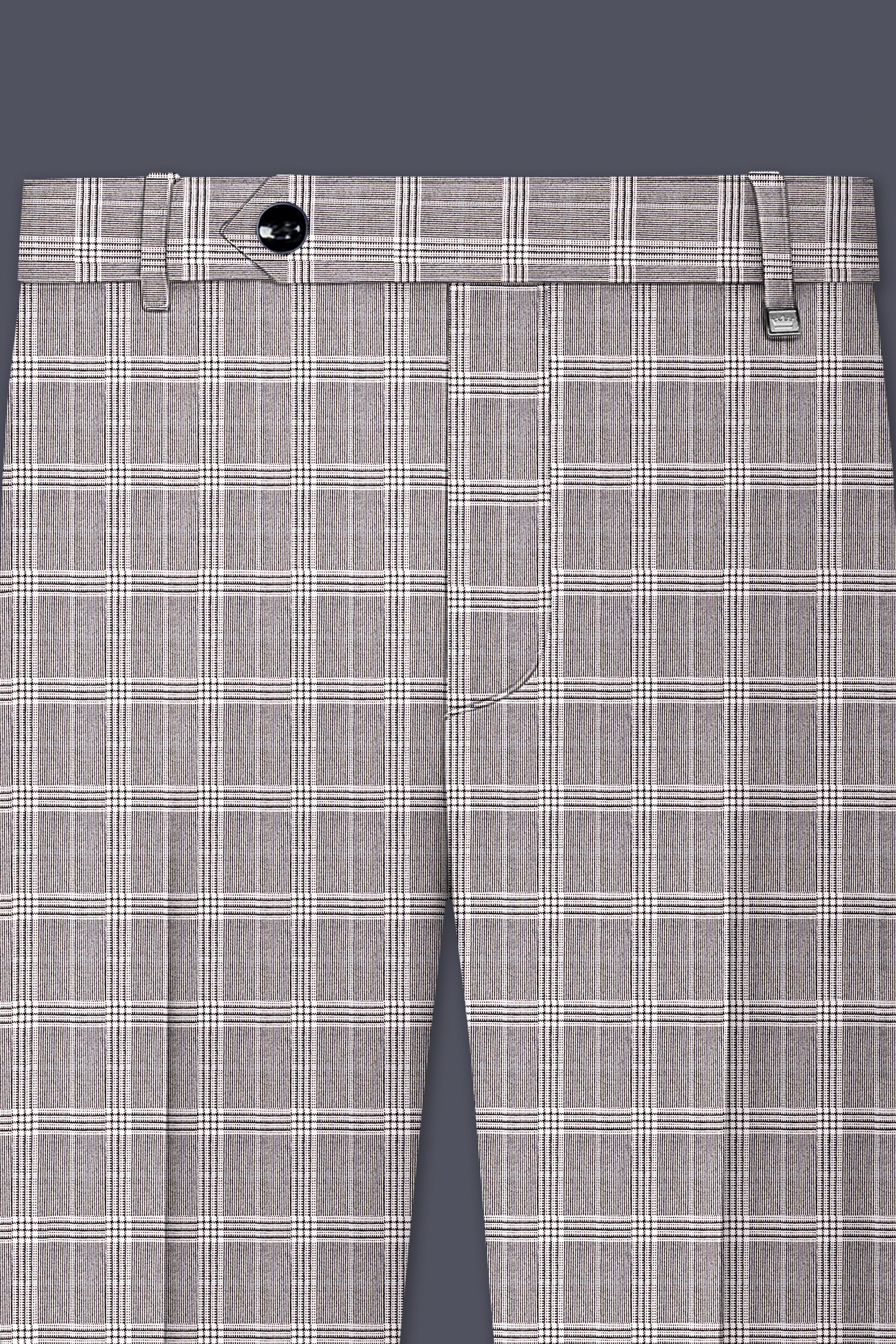 Bronco Gray and White Plaid Pant