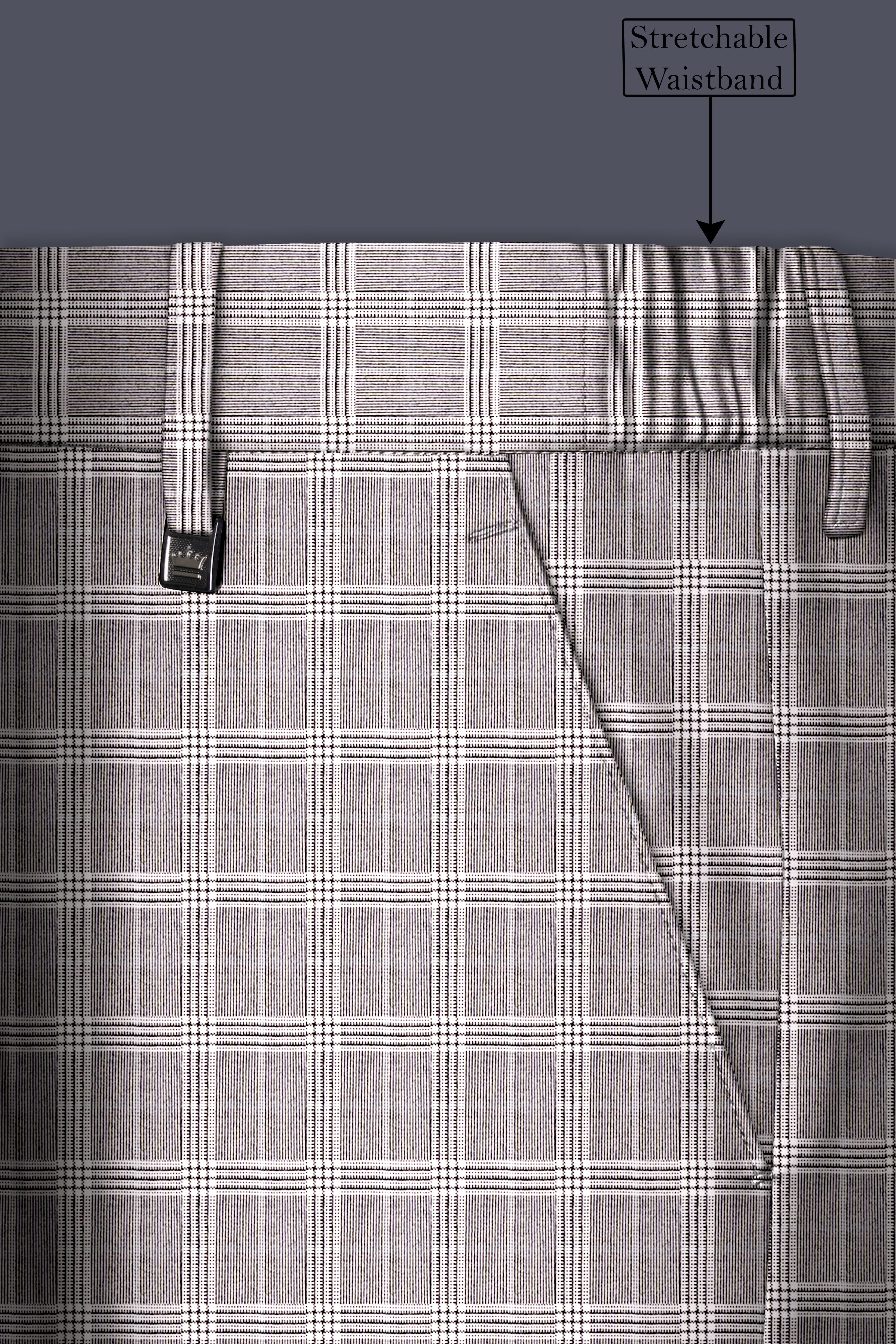 Bronco Gray and White Plaid Pant