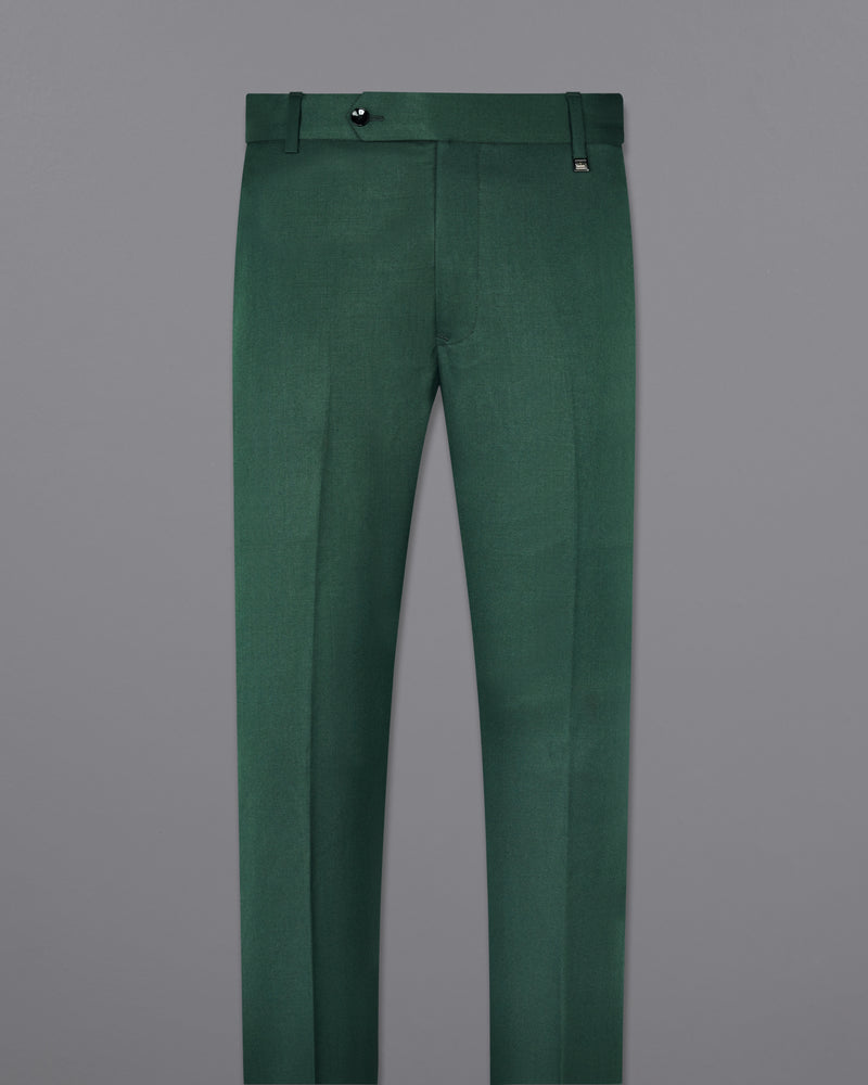 EVERGLADE GREEN WOOL RICH STRETCHABLE TRAVELER PANT