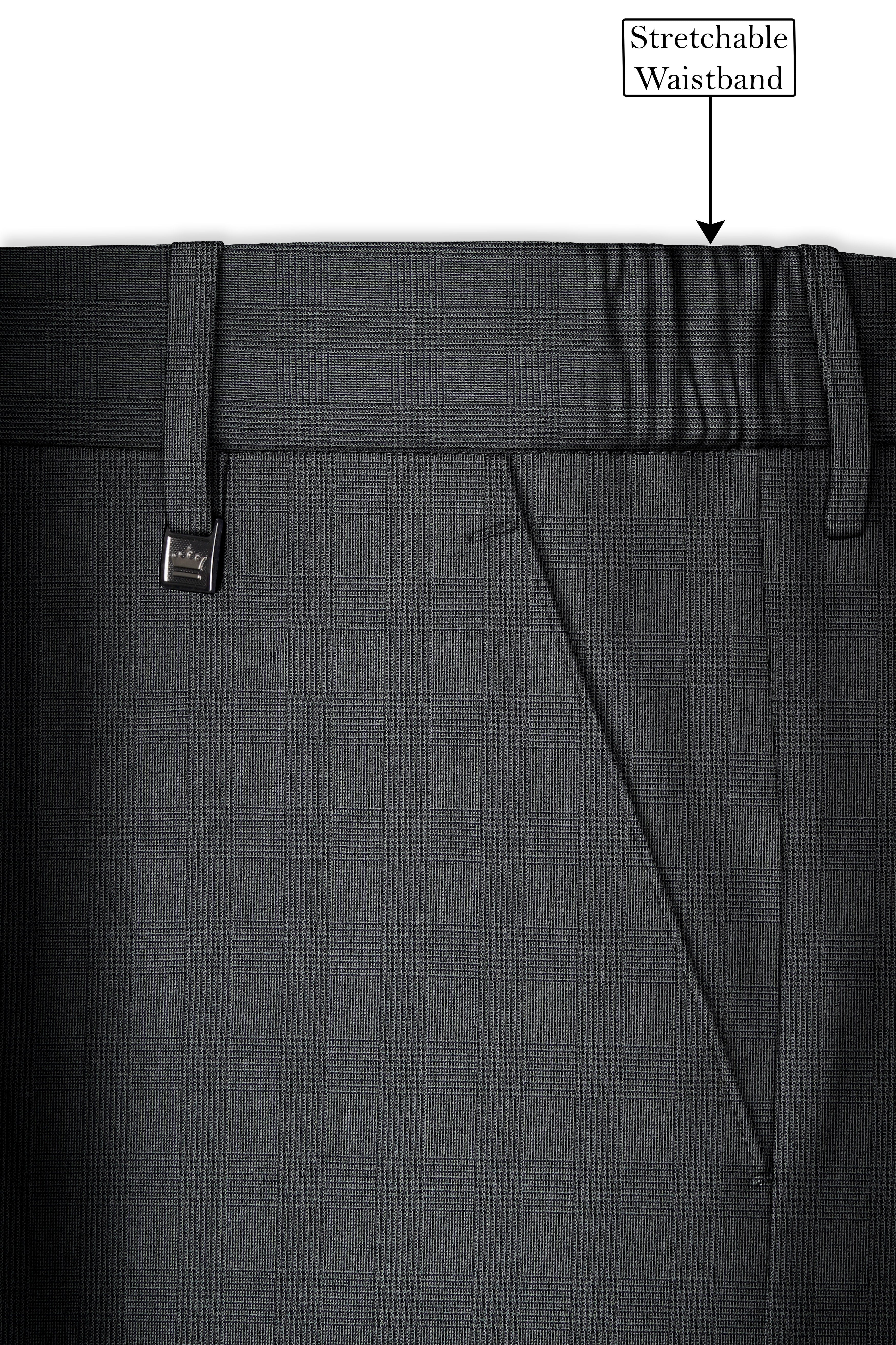 Tundora Dark Gray Subtle Plaid Pant