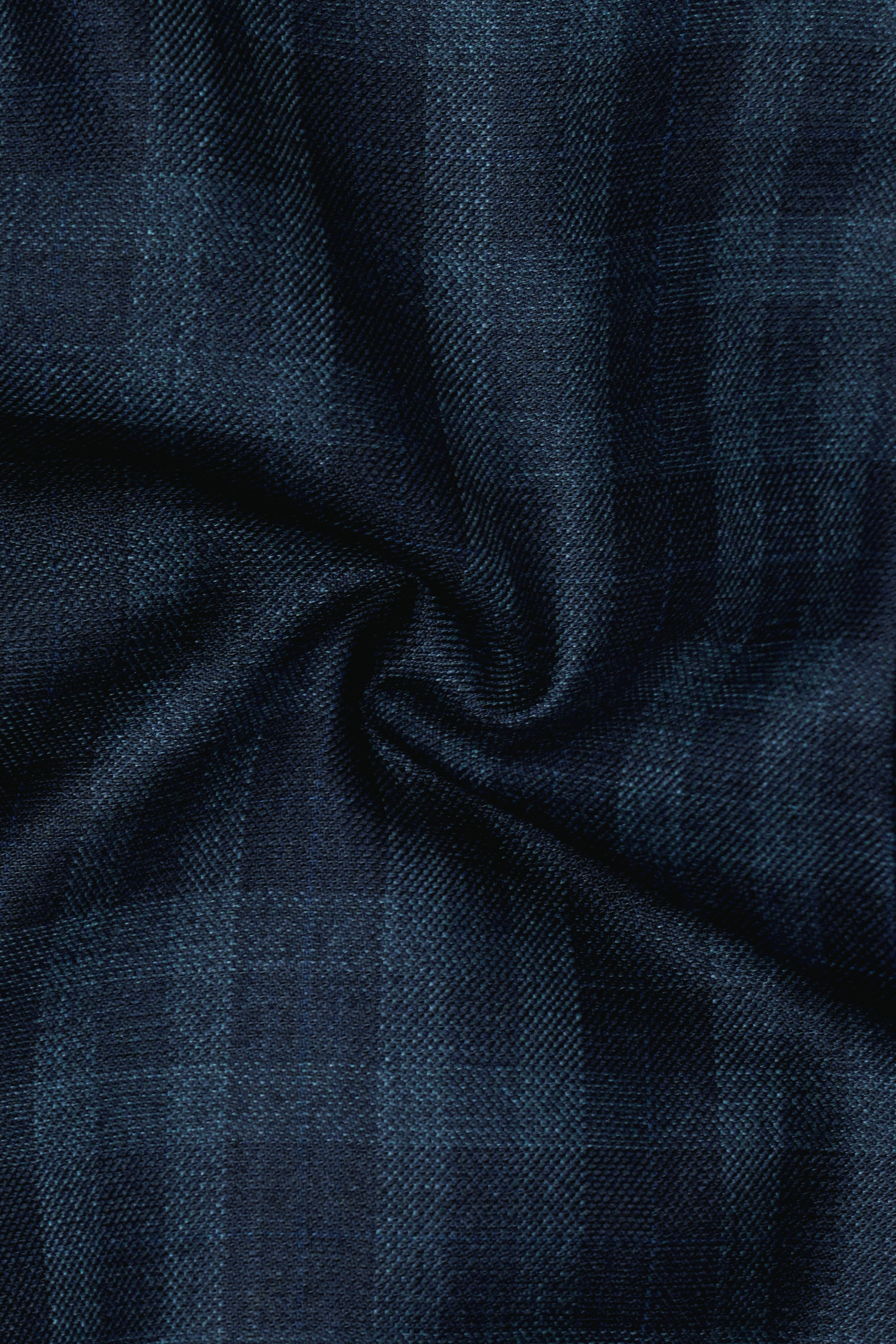 Baltic Sea Blue with Tuna Navy Blue Checkered Wool Rich Pant