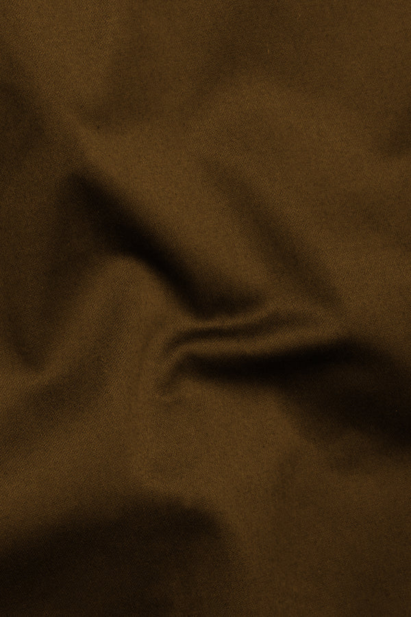 Metallic Bronze Brown Premium Cotton Stretchable Traveler Pant