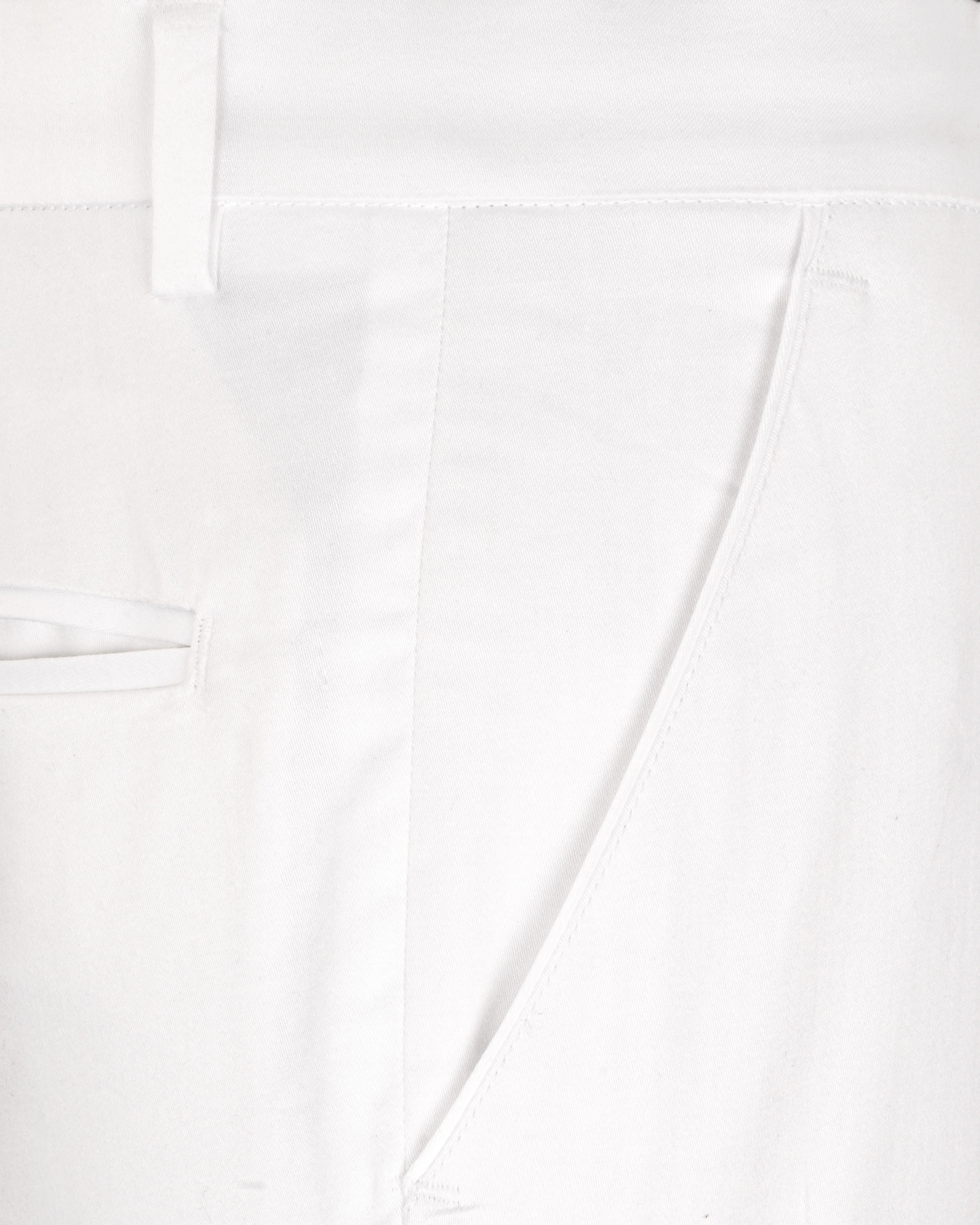 Milky White Solid Stretchable Premium Cotton traveler Pant