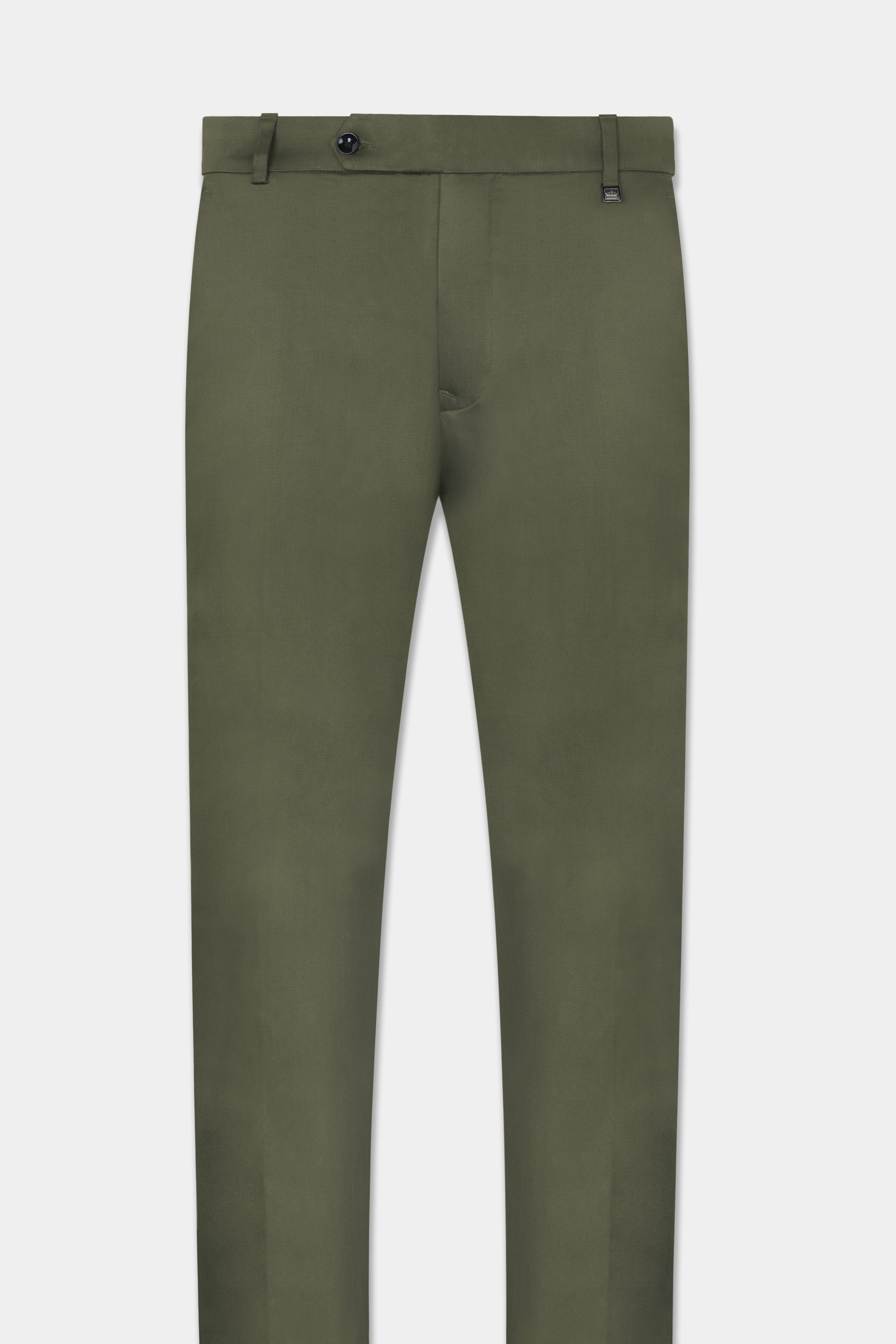 Men Green Premium Cotton Trouser, Formal Office Pant