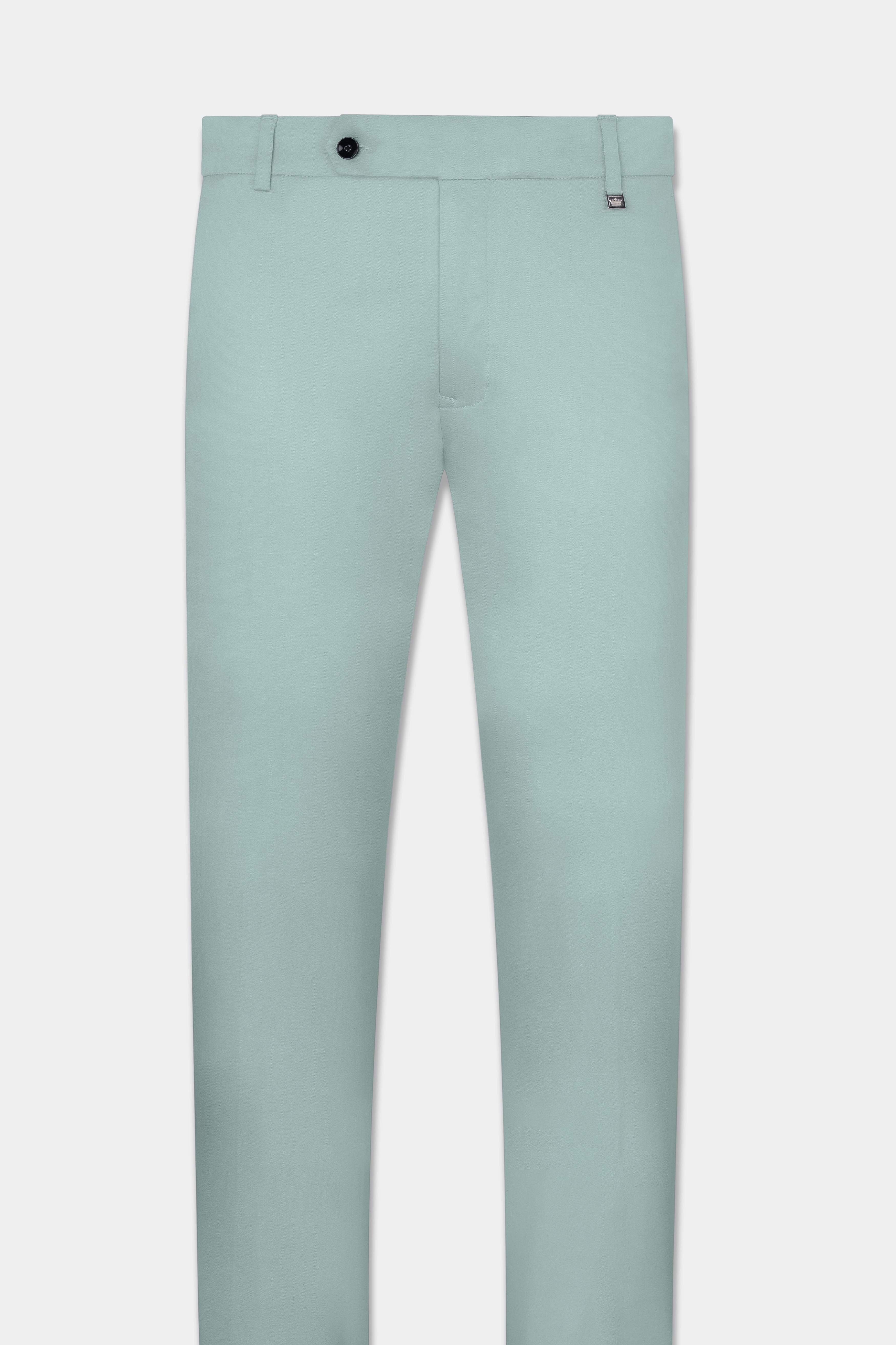 Buy Light Blue Cotton Blend Slim Pants Online - W for Woman