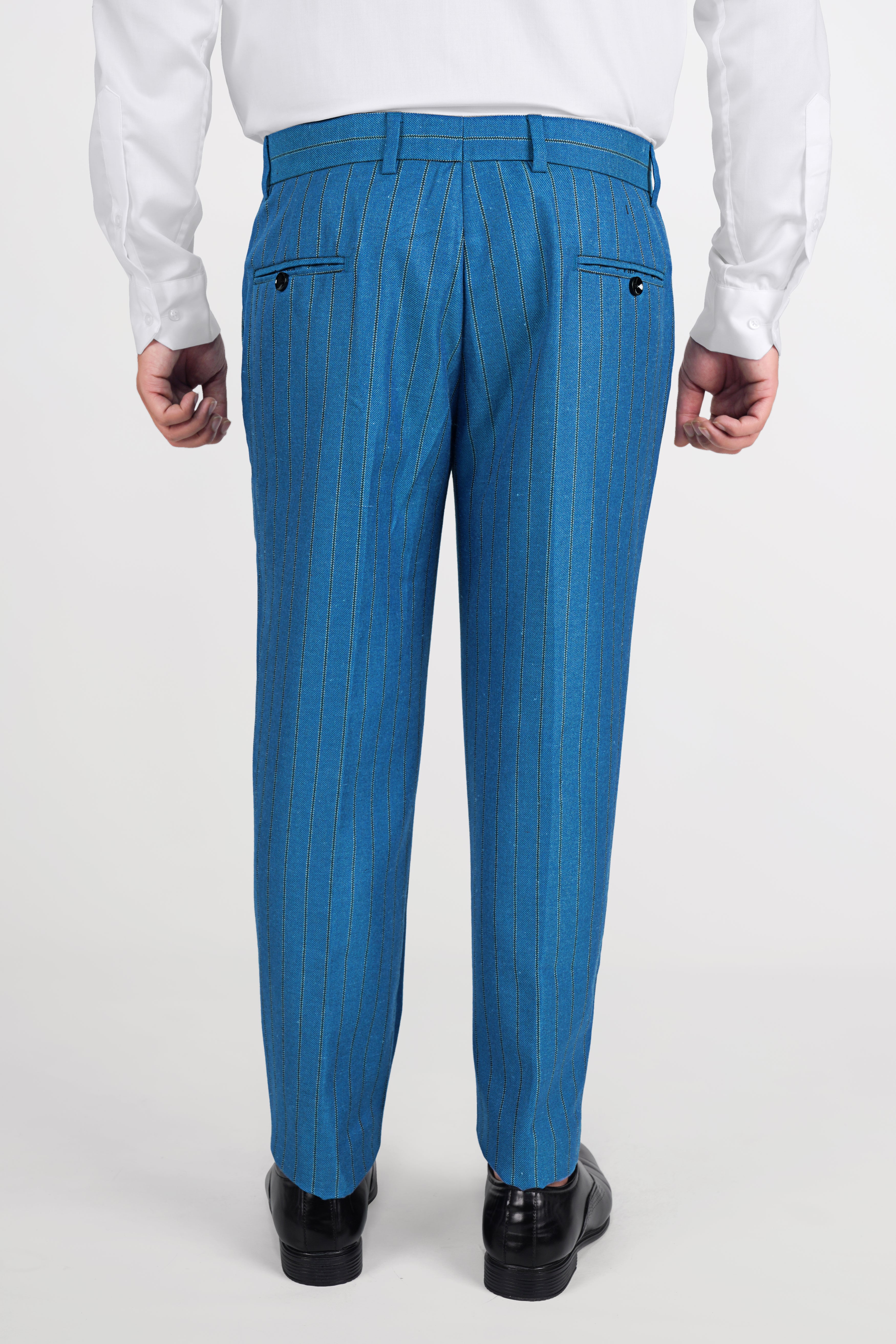 Glacial Blue Striped Tweed Pant T2800-28, T2800-30, T2800-32, T2800-34, T2800-36, T2800-38, T2800-40, T2800-42, T2800-44