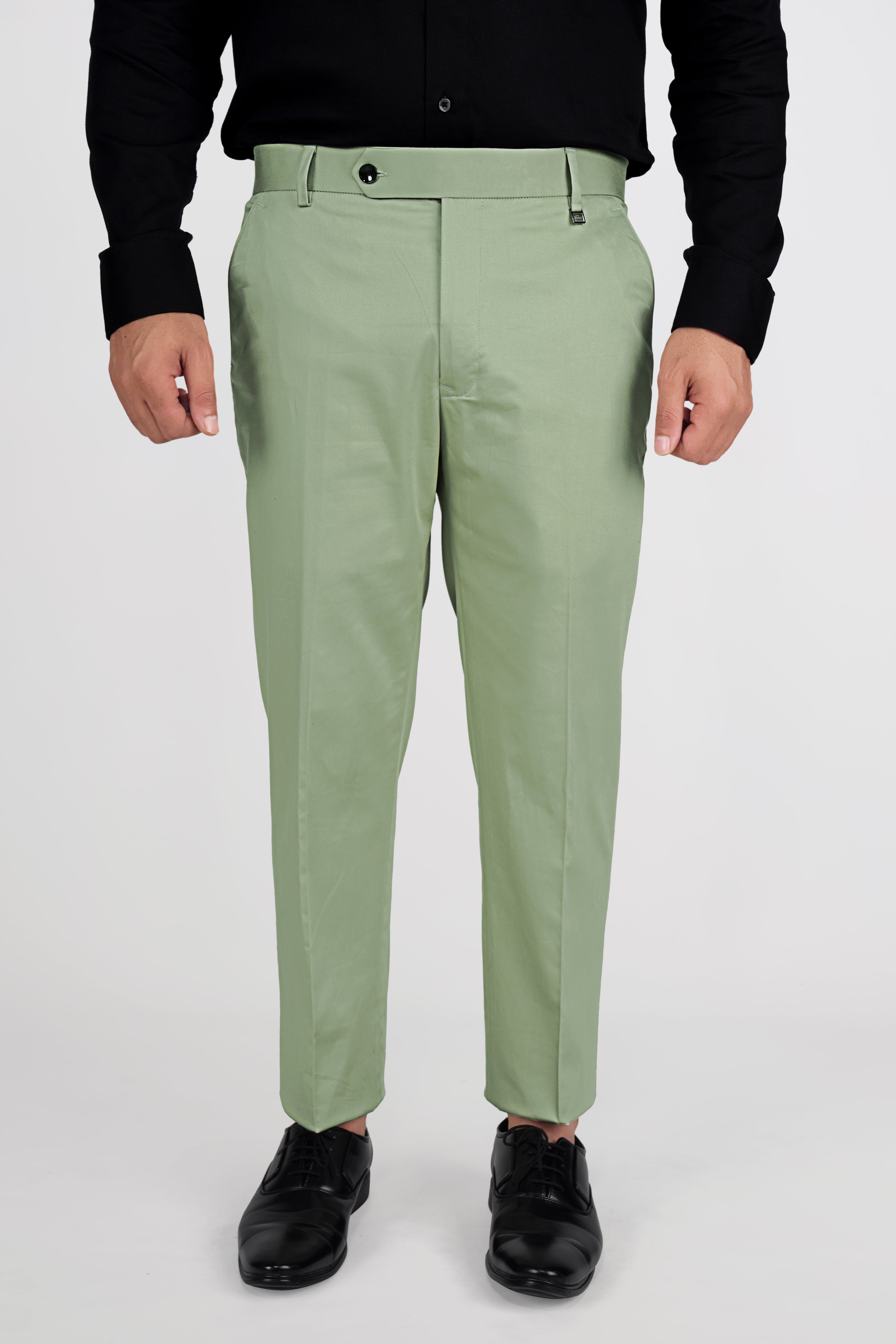 Asparagus Green with Horizontal Stitches Premium Cotton Pant T2814-28, T2814-30, T2814-32, T2814-34, T2814-36, T2814-38, T2814-40, T2814-42, T2814-44