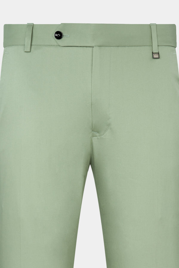 Asparagus Green with Horizontal Stitches Premium Cotton Pant