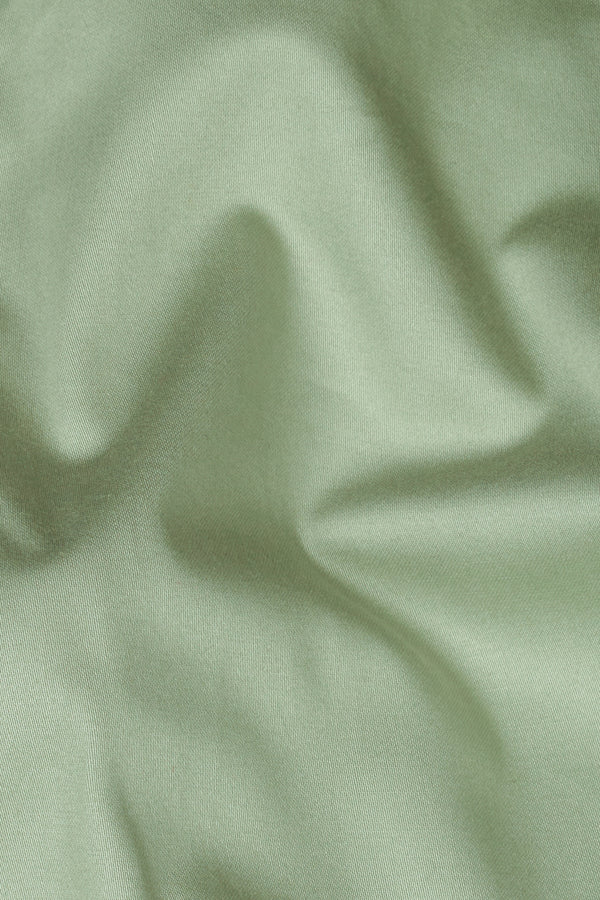Asparagus Green with Horizontal Stitches Premium Cotton Pant