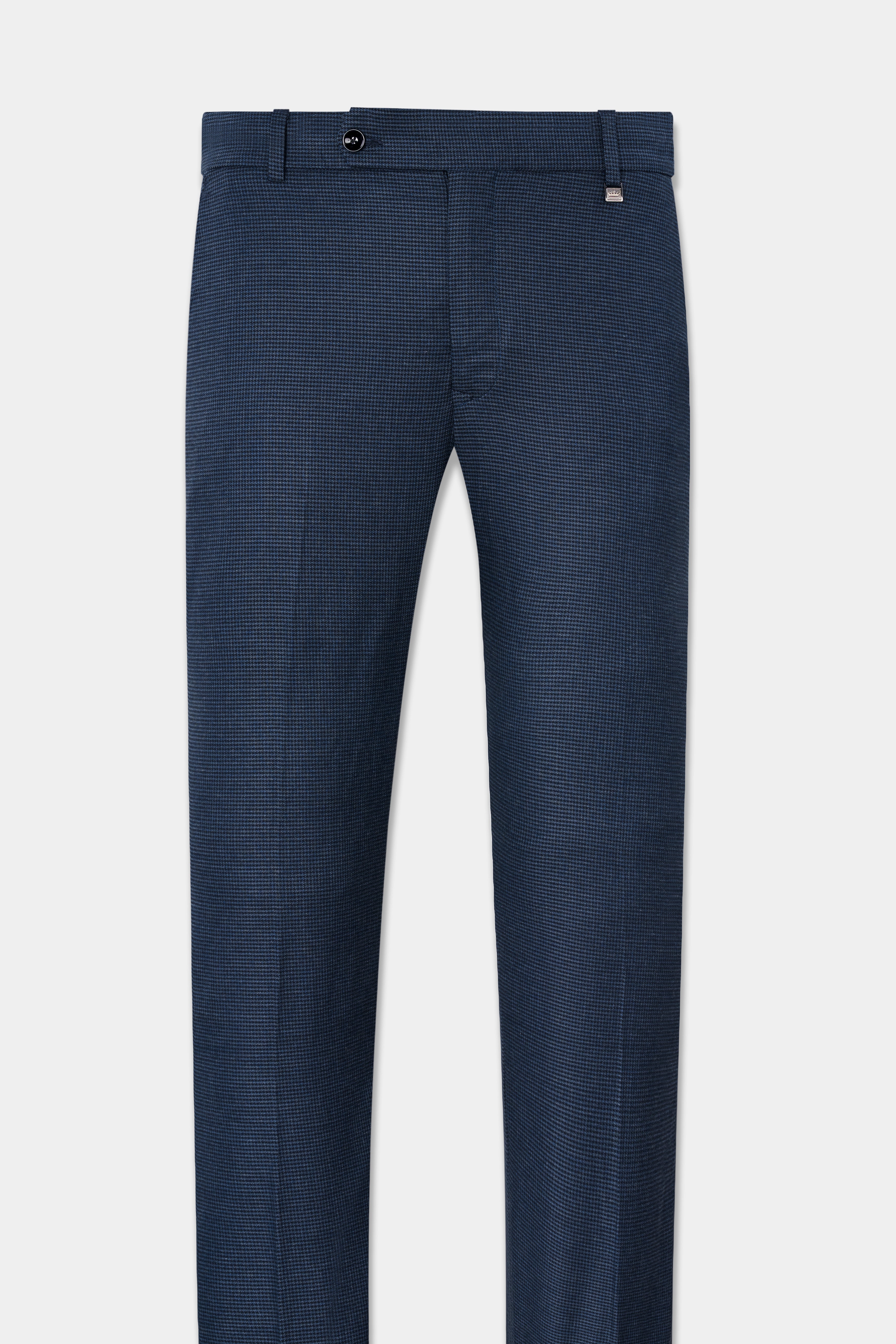 Limed Spruce Blue Wool Rich Pant With Houndstooth Pattern T2824-28, T2824-30, T2824-32, T2824-34, T2824-36, T2824-38, T2824-40, T2824-42, T2824-44