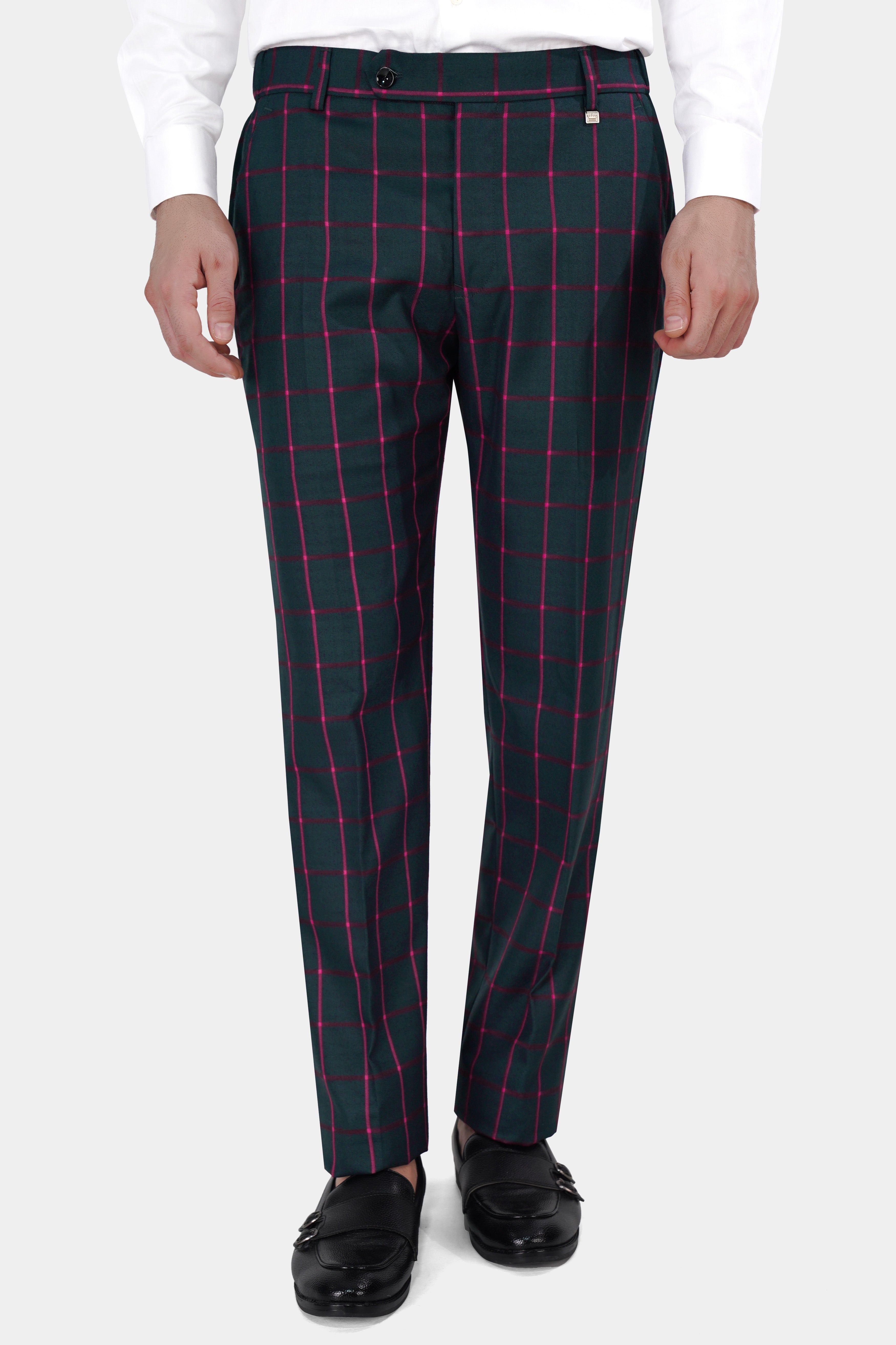 Outer Space Gray Checkered Wool Rich Pant T2843-SW-28, T2843-SW-30, T2843-SW-32, T2843-SW-34, T2843-SW-36, T2843-SW-38, T2843-SW-40, T2843-SW-42, T2843-SW-44