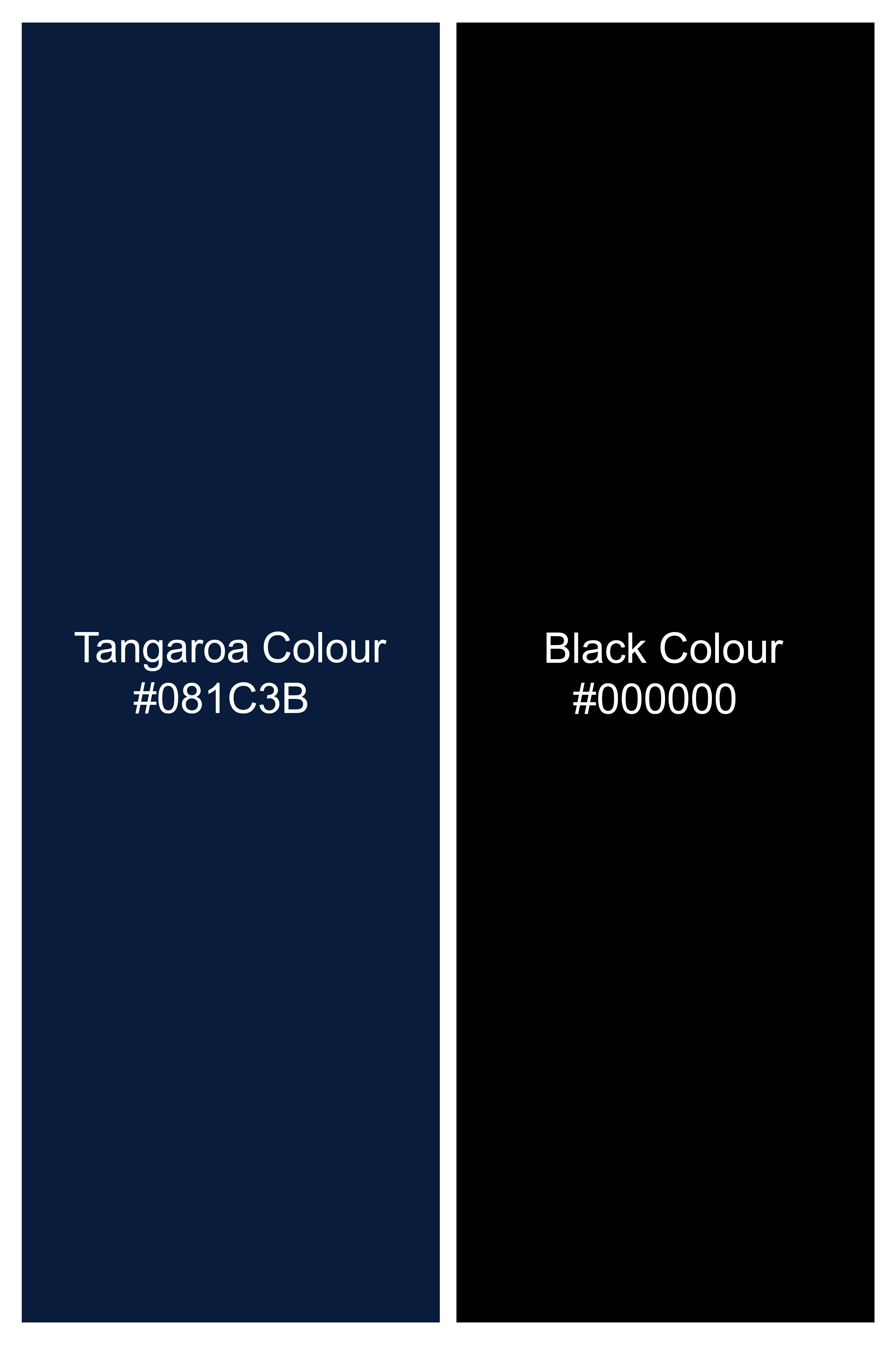 Tangaroa Blue and Subtle Black Checkered Wool Rich Pant T2871-28, T2871-30, T2871-32, T2871-34, T2871-36, T2871-38, T2871-40, T2871-42, T2871-44