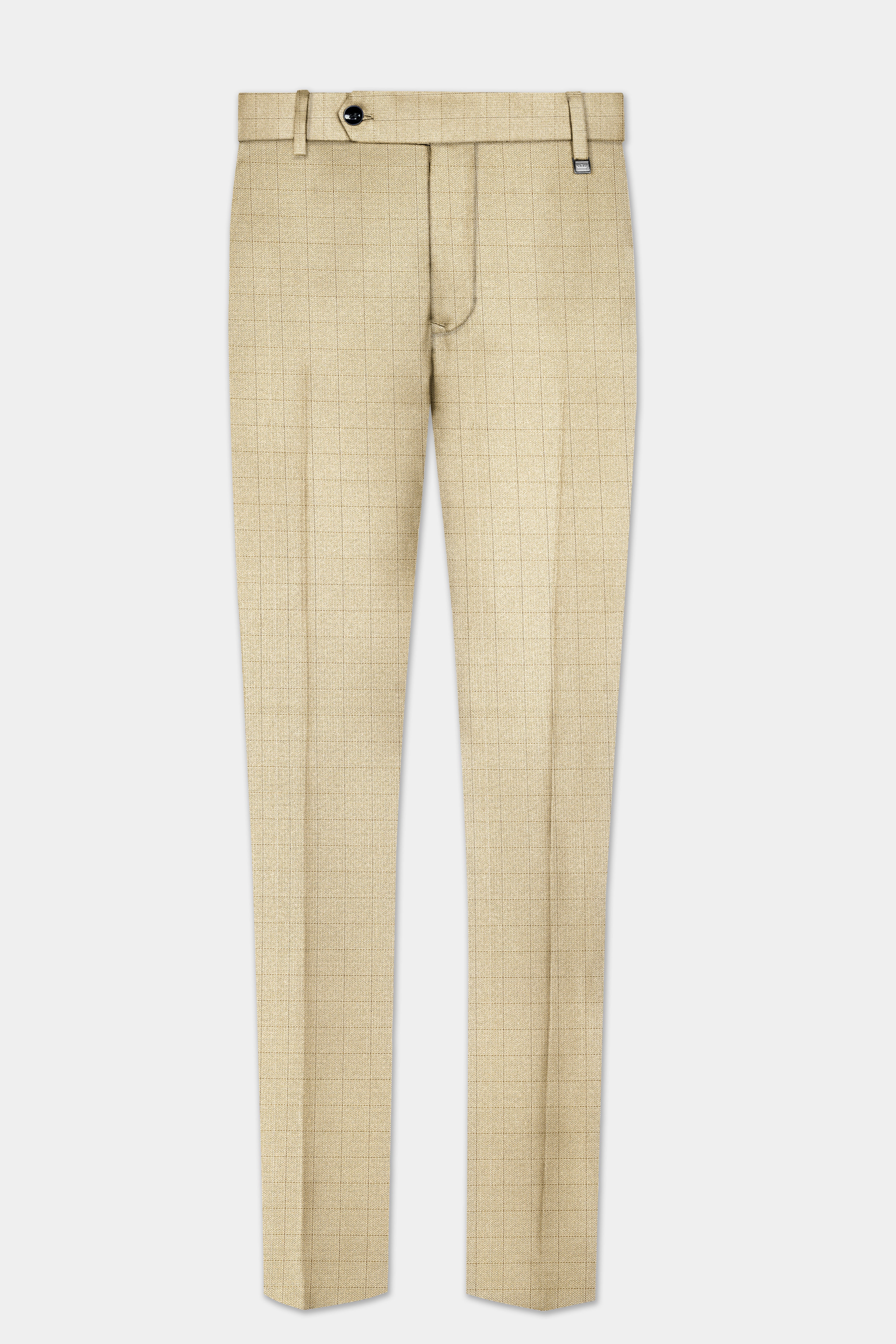 Pavlova Brown with Taupe Brown Checkered Dobby Wool Rich Pant