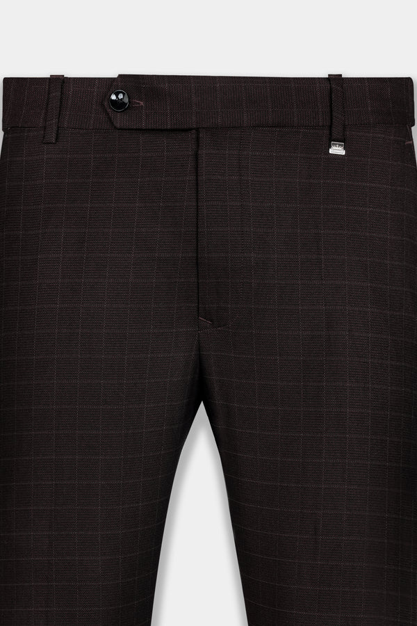 Gondola Brown Checkered Wool Rich Pant