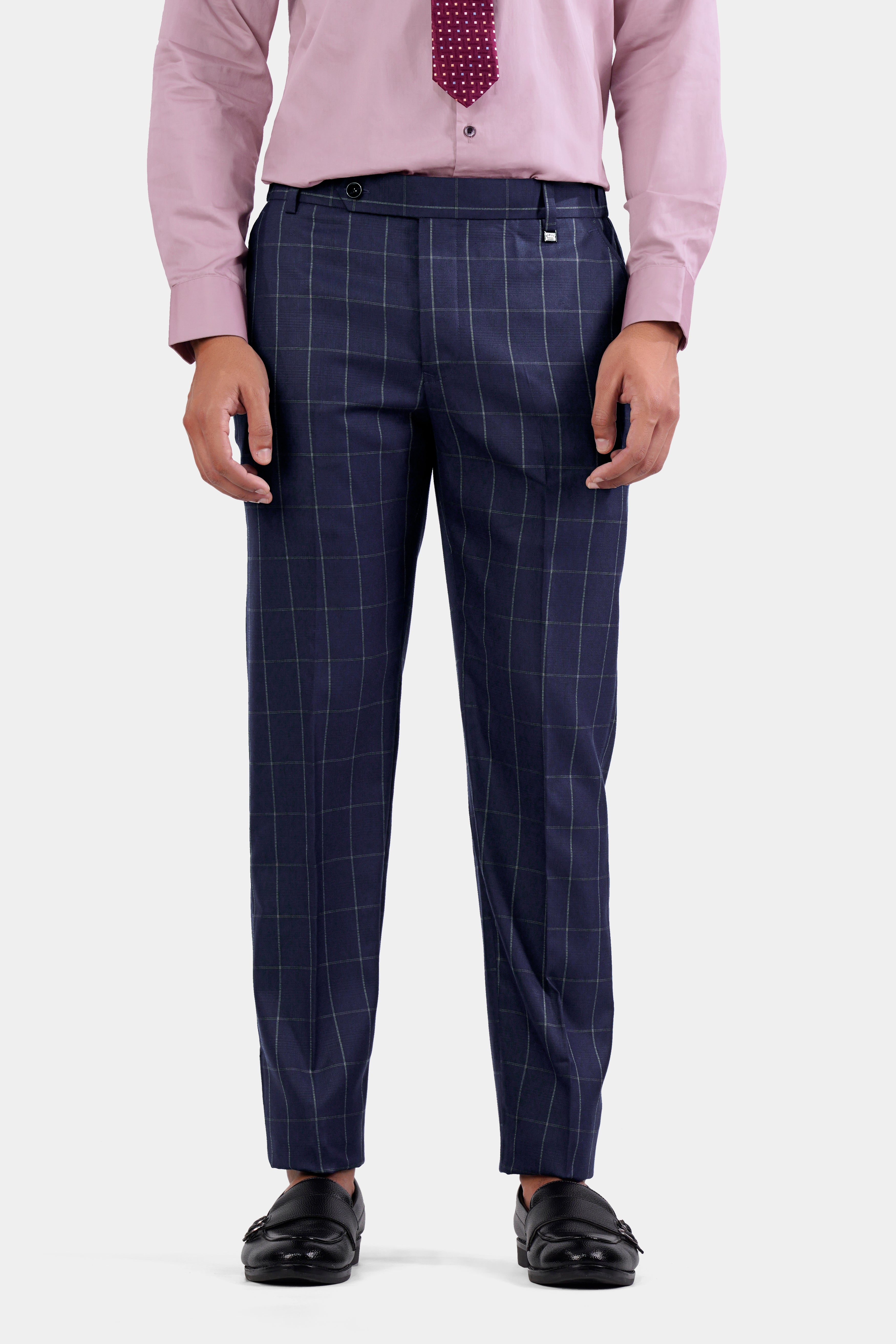 ASOS DESIGN super skinny suit trousers in large scale navy windowpane check  | ASOS