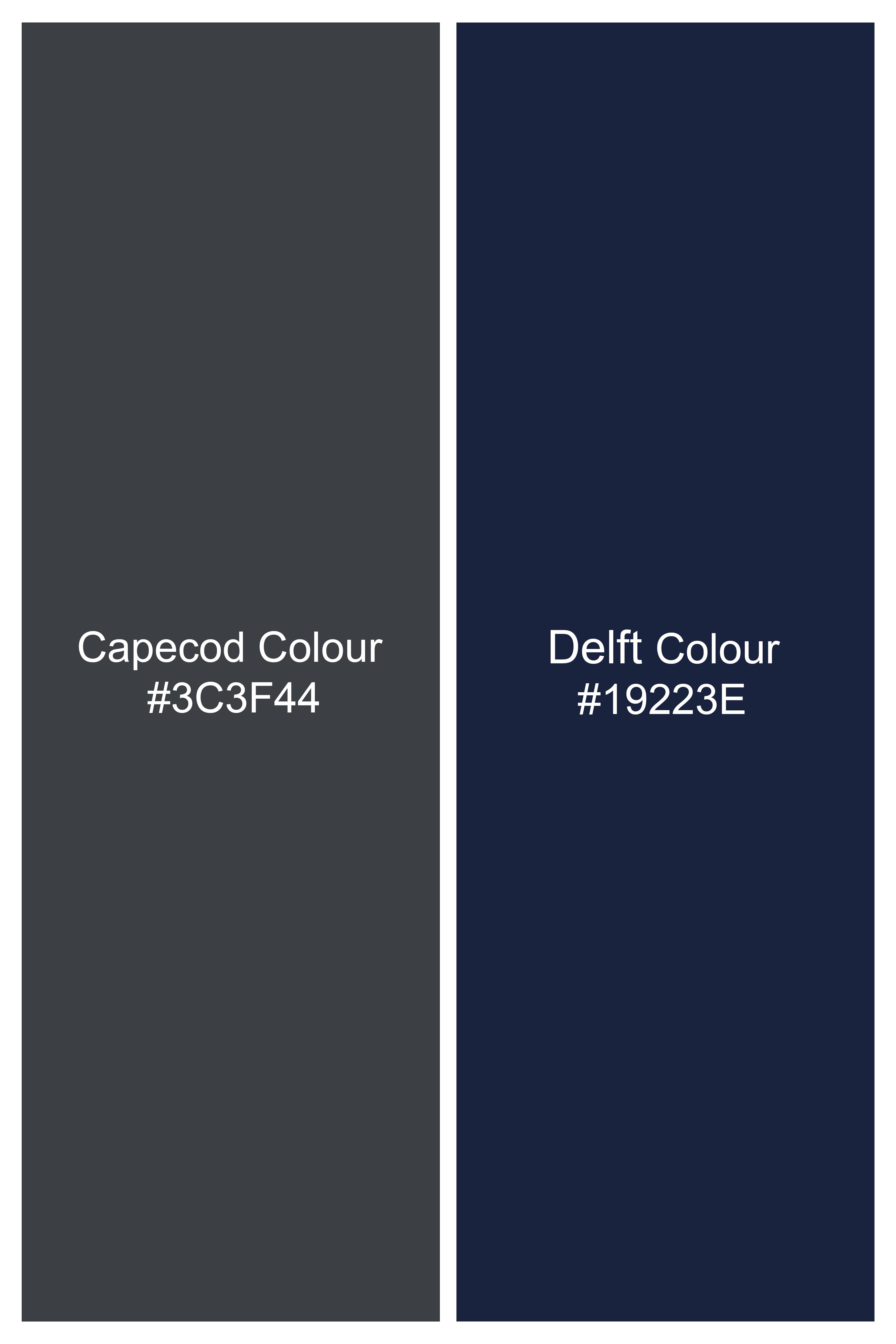 Capecod Gray and Delft Blue Subtle Checkered Wool Rich Pant T2905-SW-28, T2905-SW-30, T2905-SW-32, T2905-SW-34, T2905-SW-36, T2905-SW-38, T2905-SW-40, T2905-SW-42, T2905-SW-44