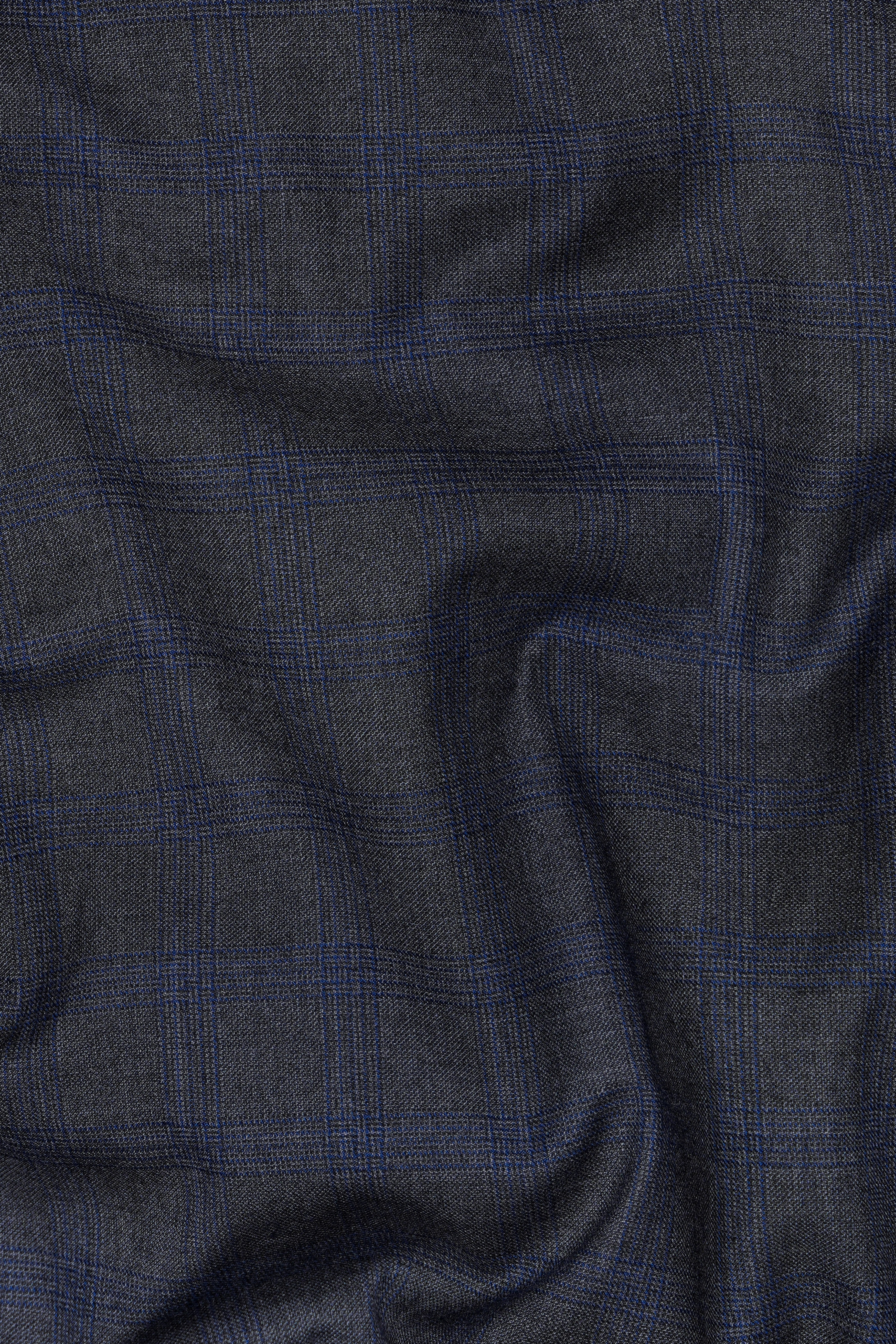 Capecod Gray and Delft Blue Subtle Checkered Wool Rich Pant T2905-SW-28, T2905-SW-30, T2905-SW-32, T2905-SW-34, T2905-SW-36, T2905-SW-38, T2905-SW-40, T2905-SW-42, T2905-SW-44
