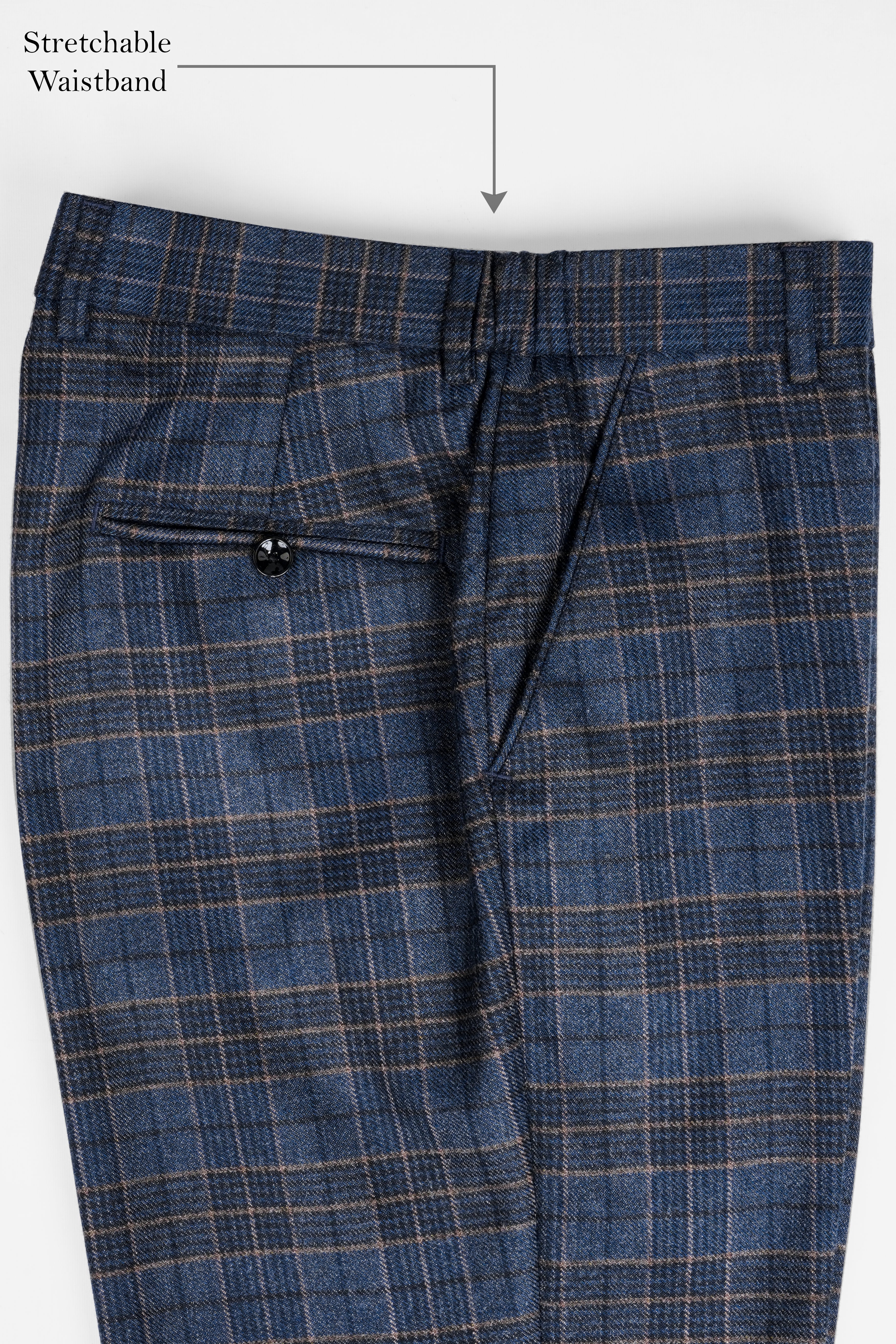 Bayoux Blue and Ironside Gray Plaid Tweed Pant T2908-SW-28, T2908-SW-30, T2908-SW-32, T2908-SW-34, T2908-SW-36, T2908-SW-38, T2908-SW-40, T2908-SW-42, T2908-SW-44