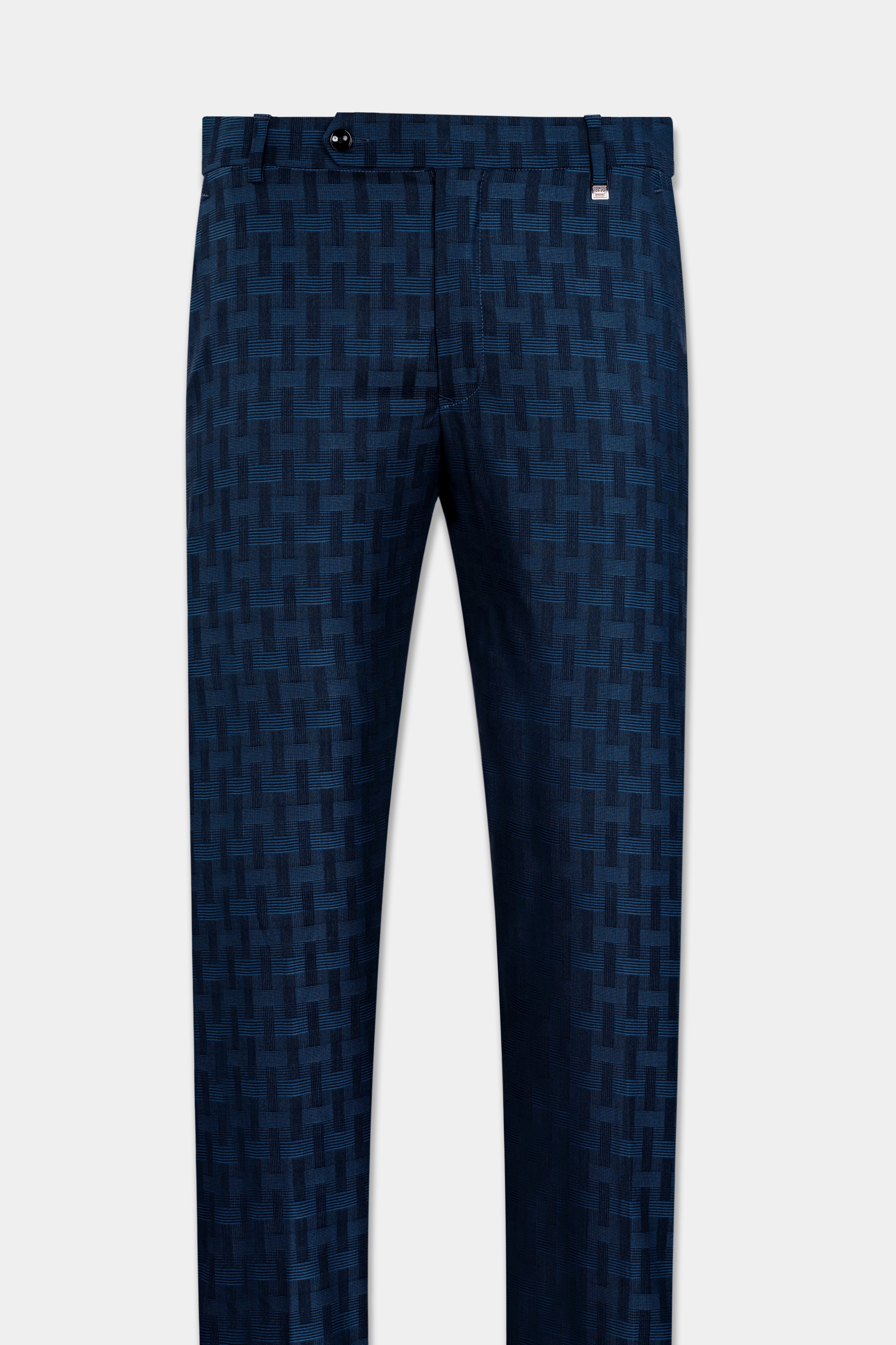 Midnight Blue with Nile Blue Jacquard Textured Pant T2910-SW-28, T2910-SW-30, T2910-SW-32, T2910-SW-34, T2910-SW-36, T2910-SW-38, T2910-SW-40, T2910-SW-42, T2910-SW-44