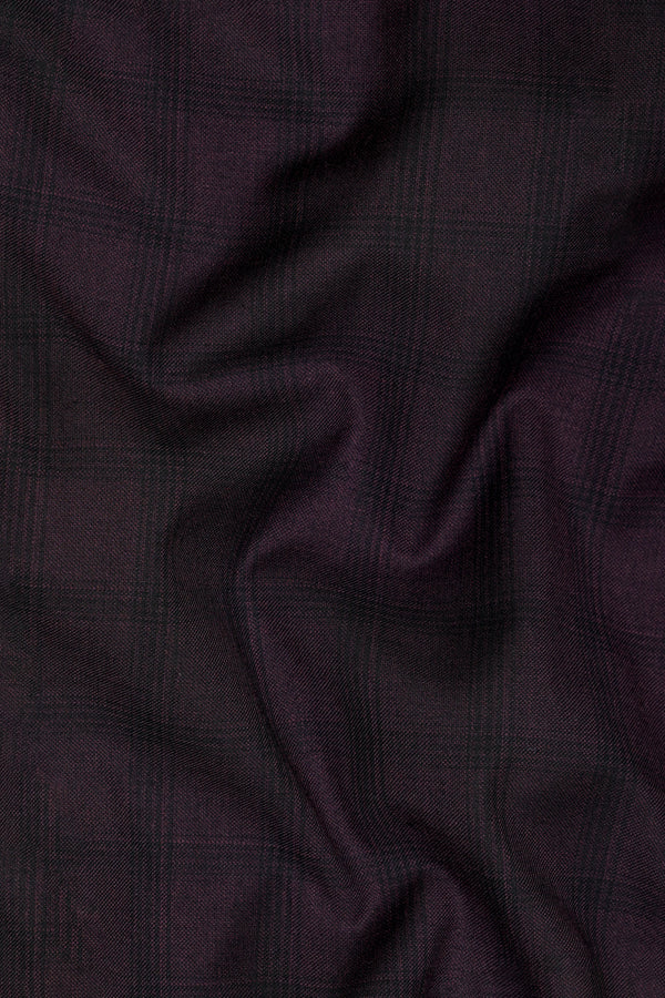 Cinder Purple Checkered Wool Rich Pant