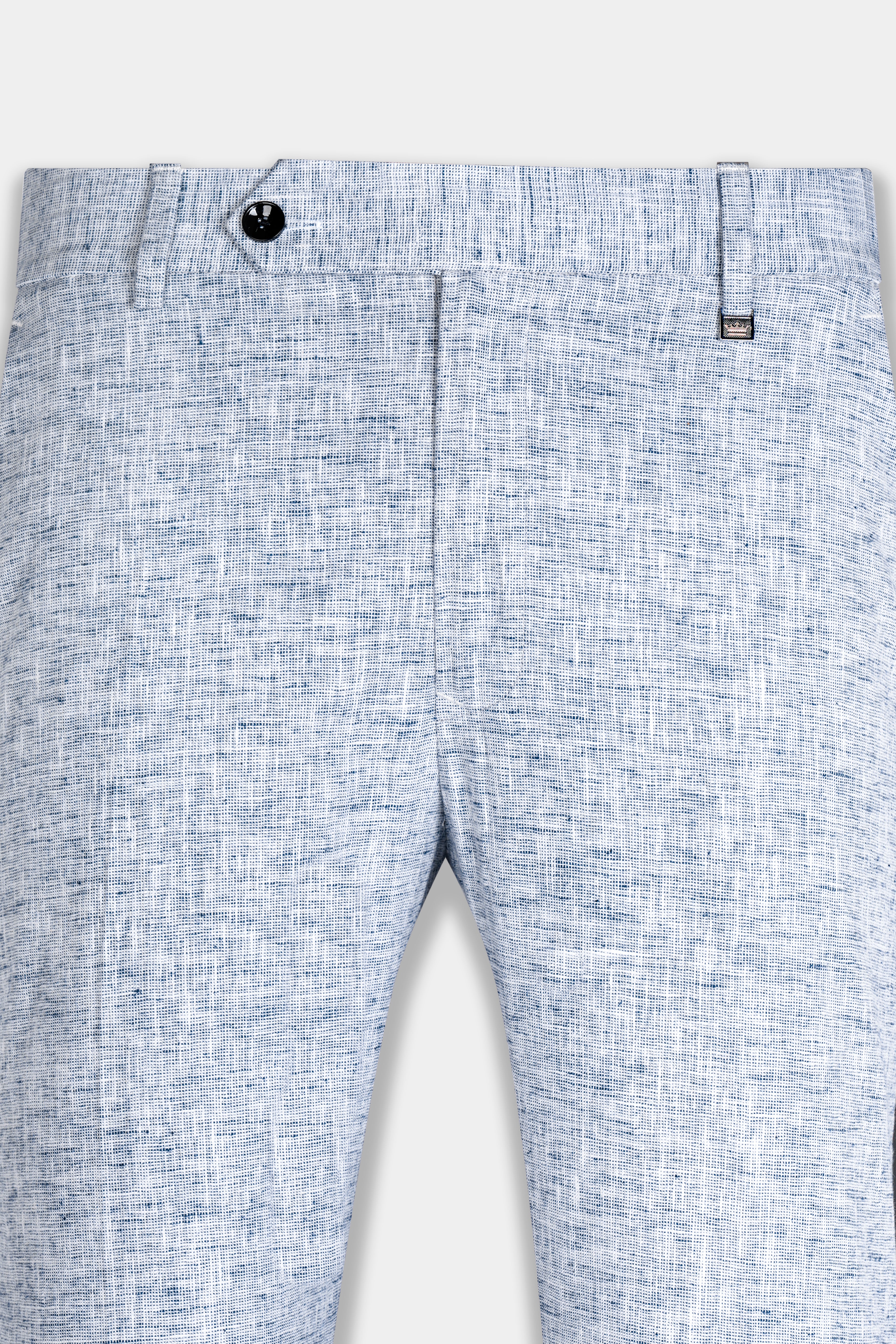 Mens Light Blue Tailored Fit Linen Trousers | Luxury Menswear | Orlebar  Brown