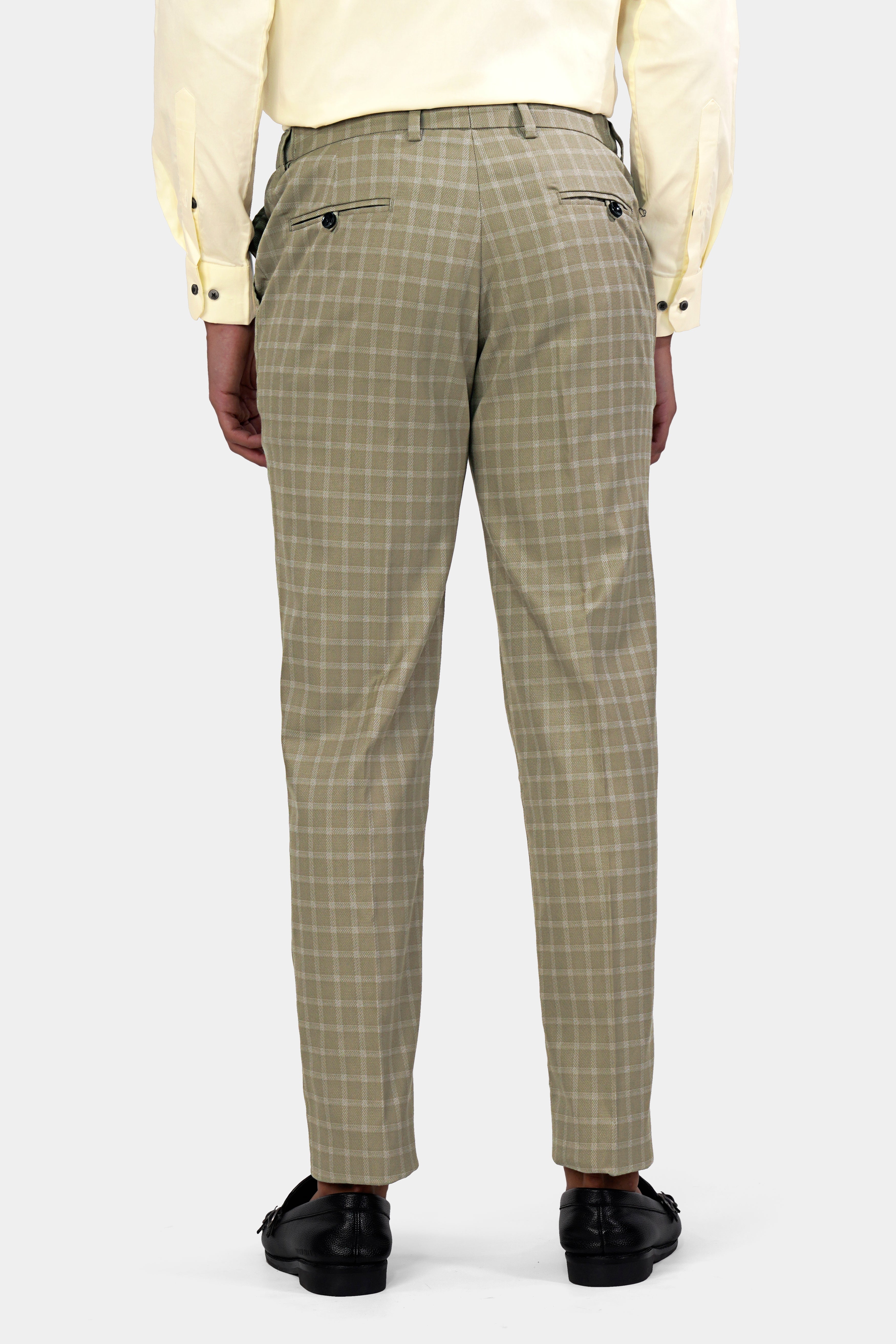 Sandrift Brown Checkered Wool Rich Stretchable Pant T2931-SW-28, T2931-SW-30, T2931-SW-32, T2931-SW-34, T2931-SW-36, T2931-SW-38, T2931-SW-40, T2931-SW-42, T2931-SW-44