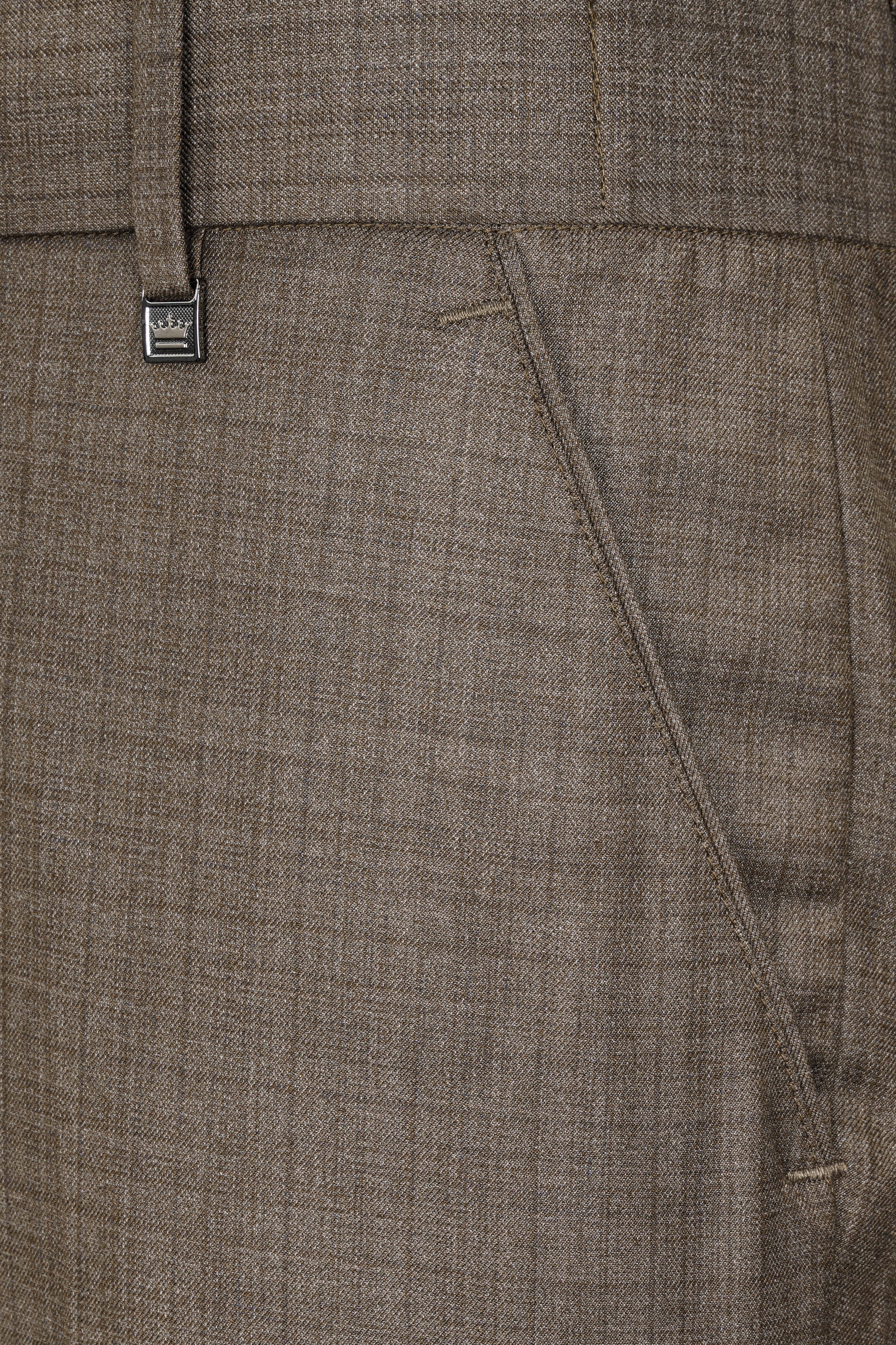 Hemp Brown Checks-Plaid Premium Wool-Blend Pant For Men
