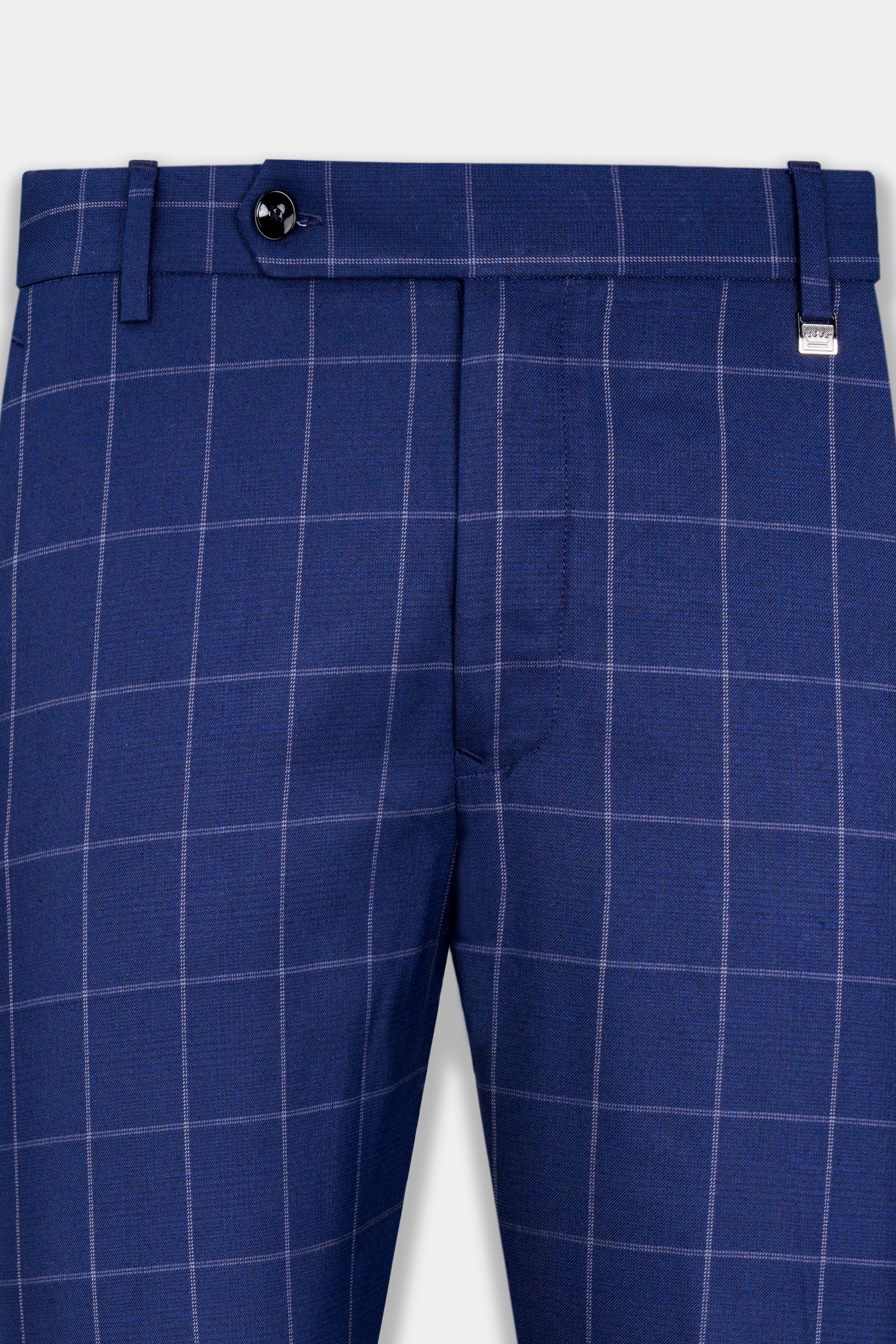 Buy Navy Windowpane Check Trousers 32S | Trousers | Argos