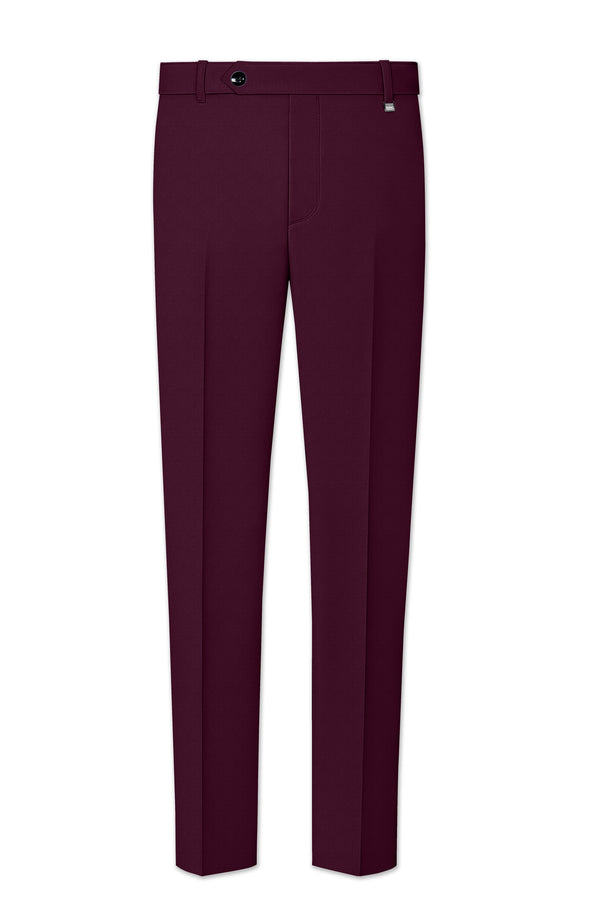 Magenta Maroon Wool Rich Stretchable Pant