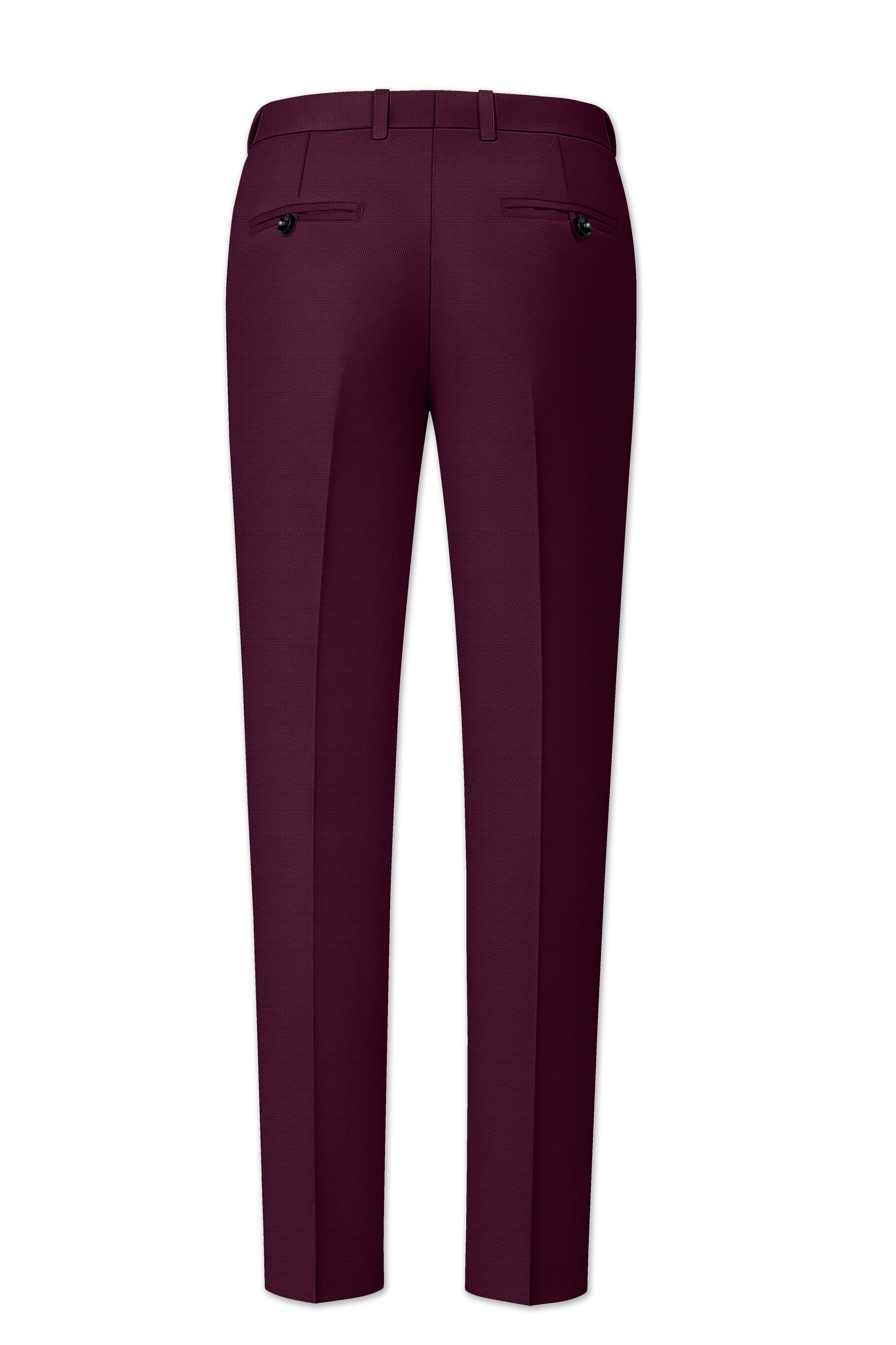 Magenta Maroon Wool Rich Stretchable Pant