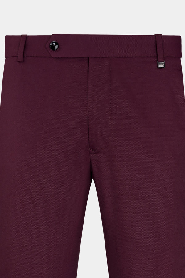 Magenta Maroon Wool Rich Stretchable Pant