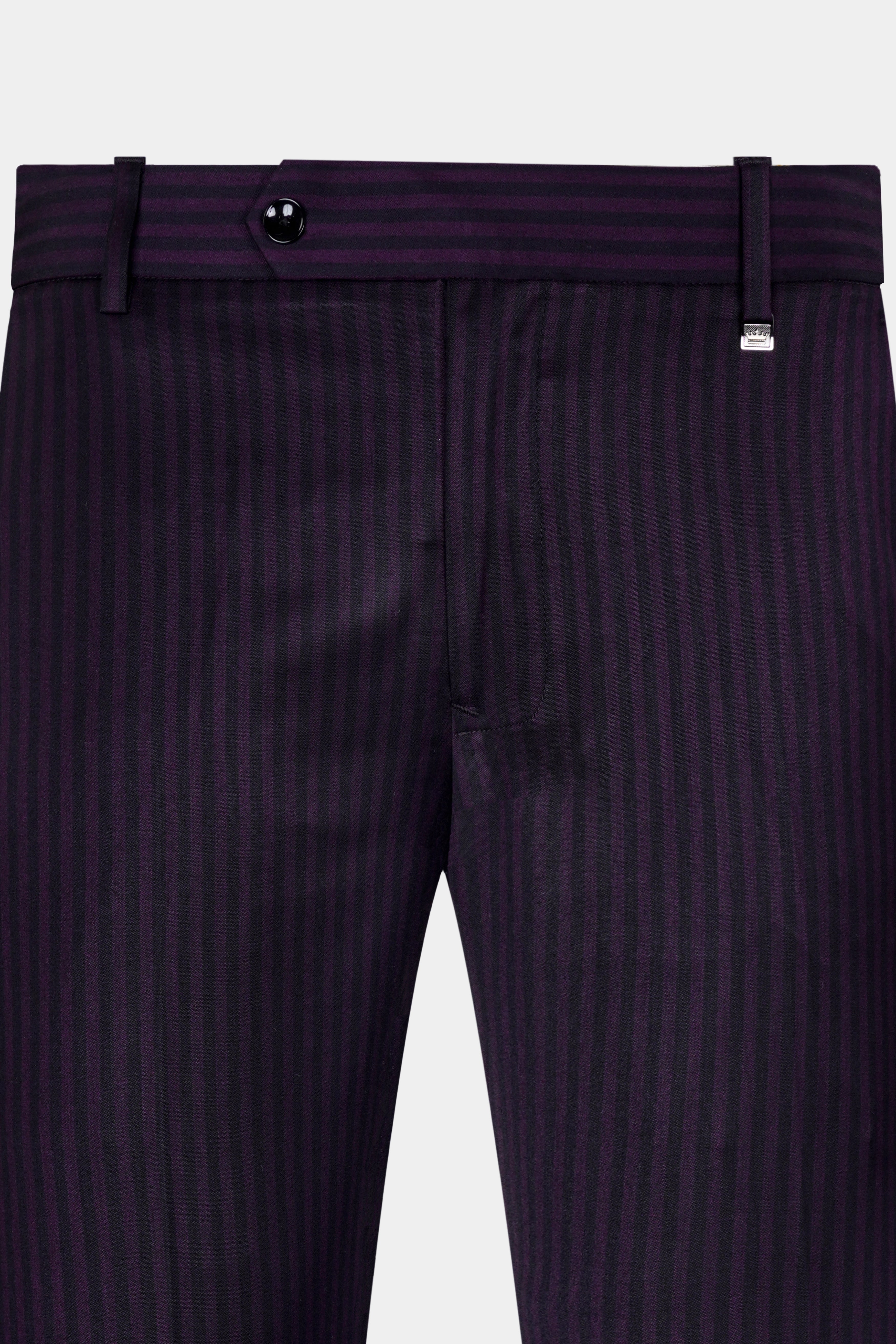 Bleached Purple Striped Wool Rich Stretchable Pant T2962-SW-28, T2962-SW-30, T2962-SW-32, T2962-SW-34, T2962-SW-36, T2962-SW-38, T2962-SW-40, T2962-SW-42, T2962-SW-44