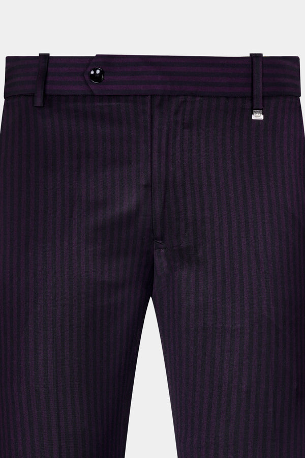 Bleached Purple Striped Wool Rich Stretchable Pant T2962-SW-28, T2962-SW-30, T2962-SW-32, T2962-SW-34, T2962-SW-36, T2962-SW-38, T2962-SW-40, T2962-SW-42, T2962-SW-44