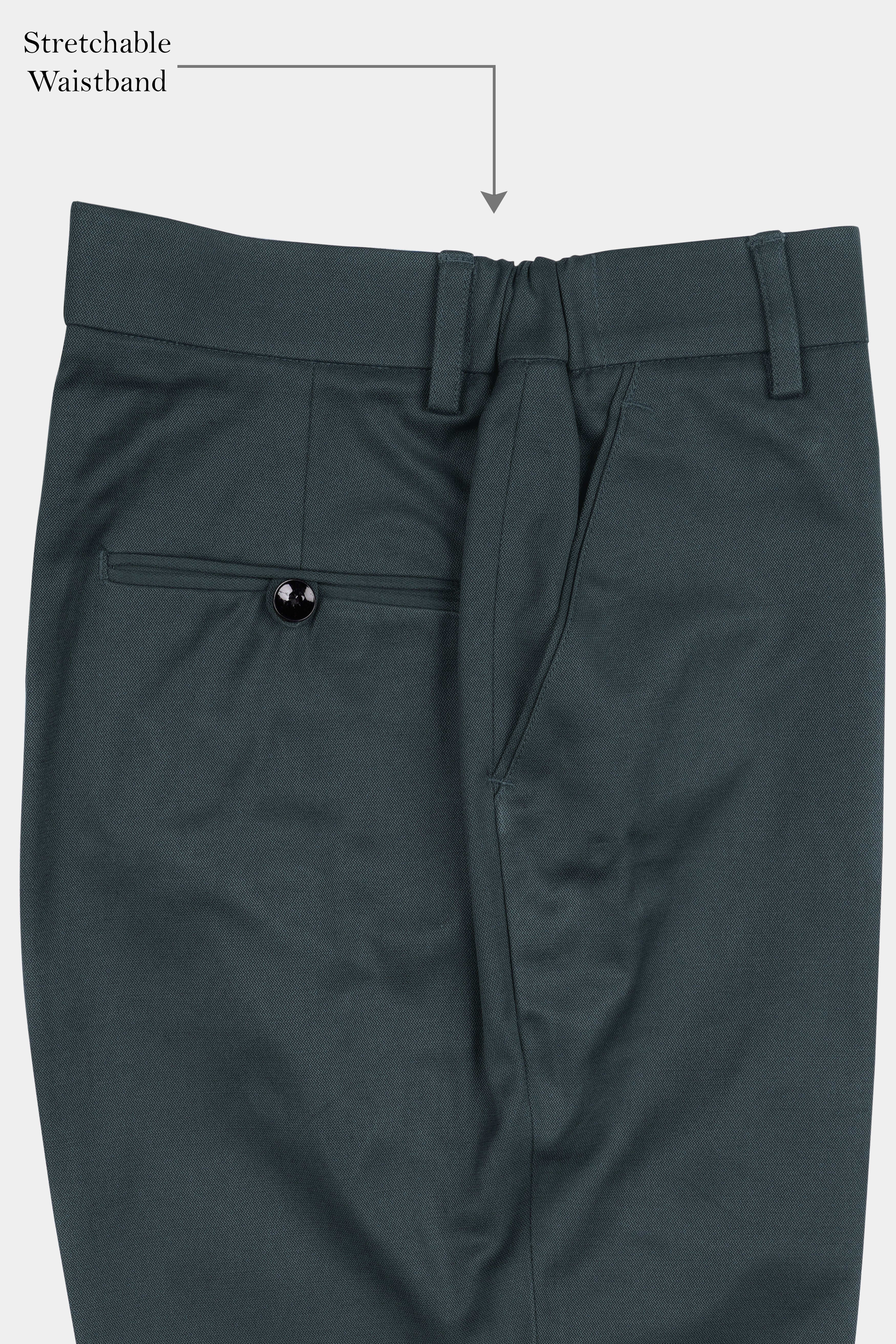 Gunmetal Gray Plain-Solid Premium Cotton Regular Fit Terry Rayon Pant For  Men