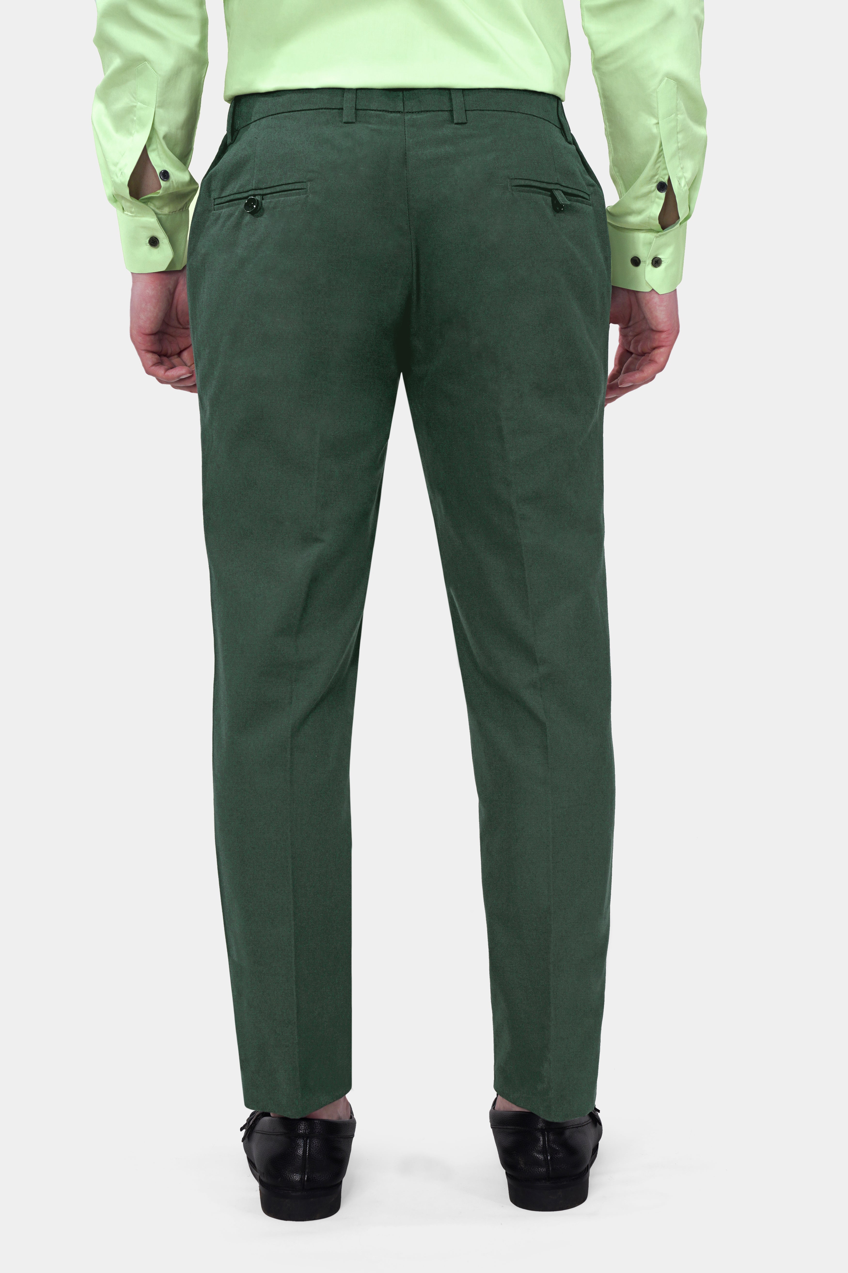 Stretch cotton trousers in Green: Luxury Italian Trousers | Boglioli®