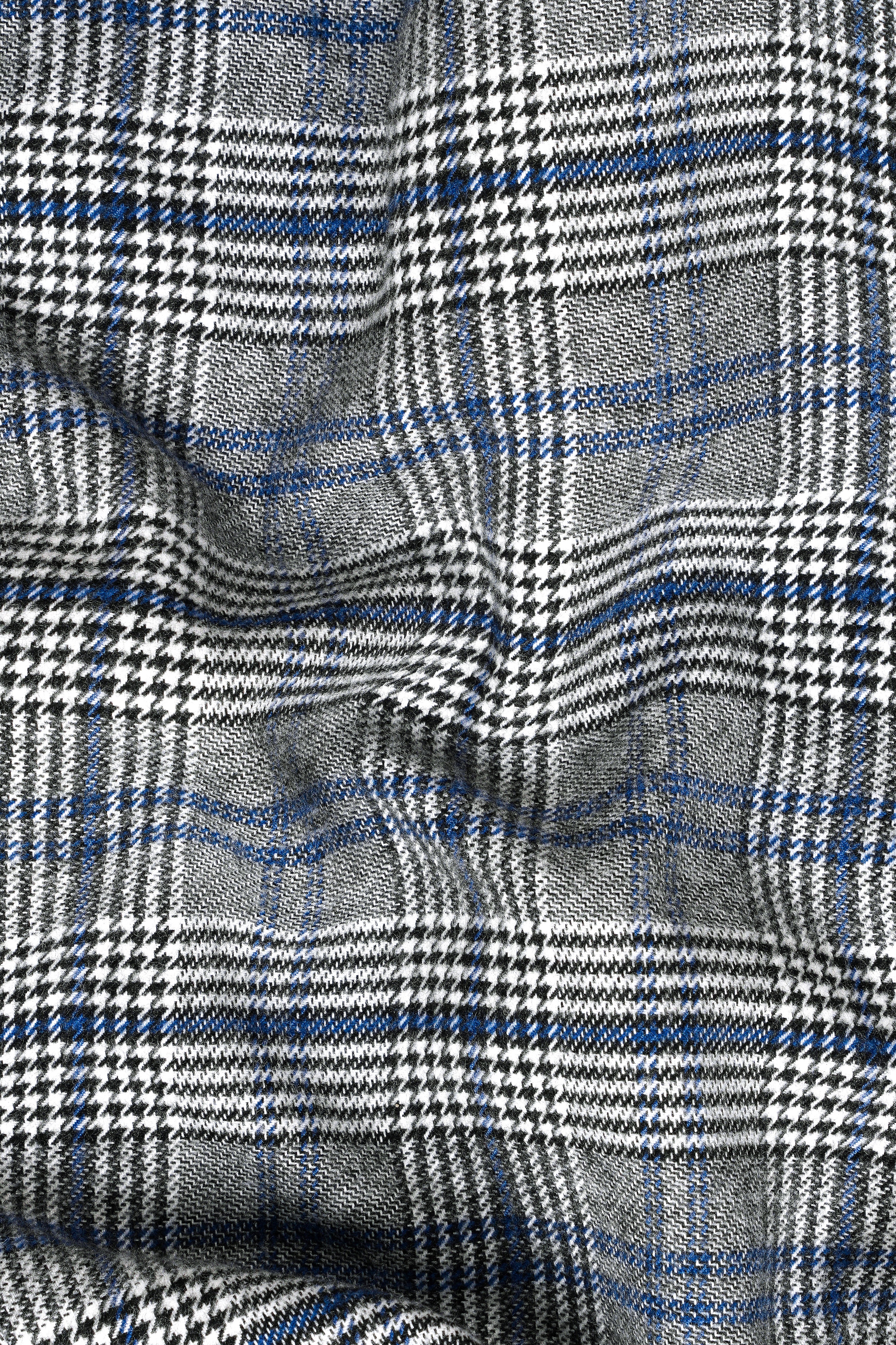 Chalice Gray and Chathams Blue Plaid Houndstooth Tweed Pant T3027-28, T3027-30, T3027-32, T3027-34, T3027-36, T3027-38, T3027-40, T3027-42, T3027-44