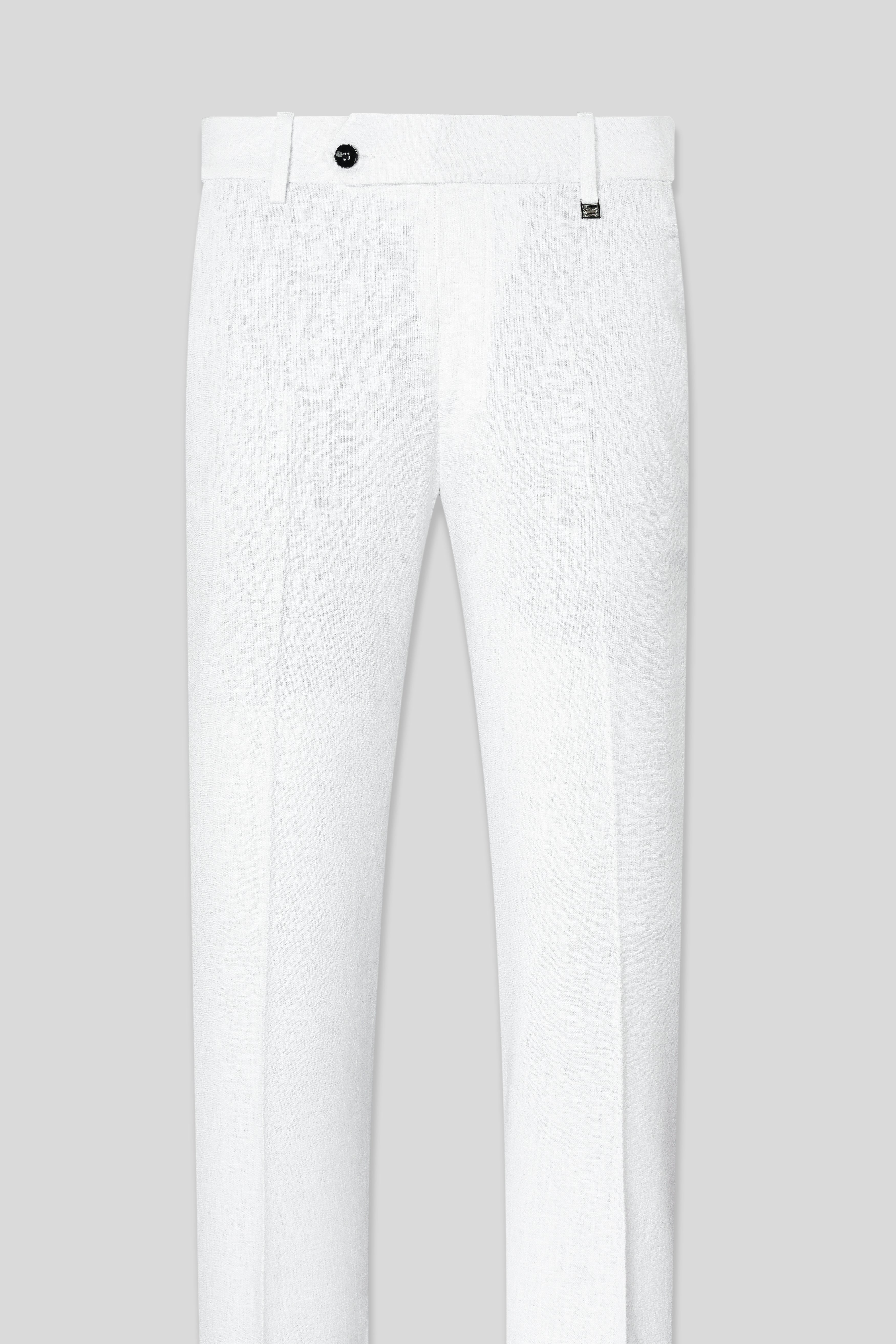 Bright White Luxurious Linen Pant T3042-28, T3042-30, T3042-32, T3042-34, T3042-36, T3042-38, T3042-40, T3042-42, T3042-44