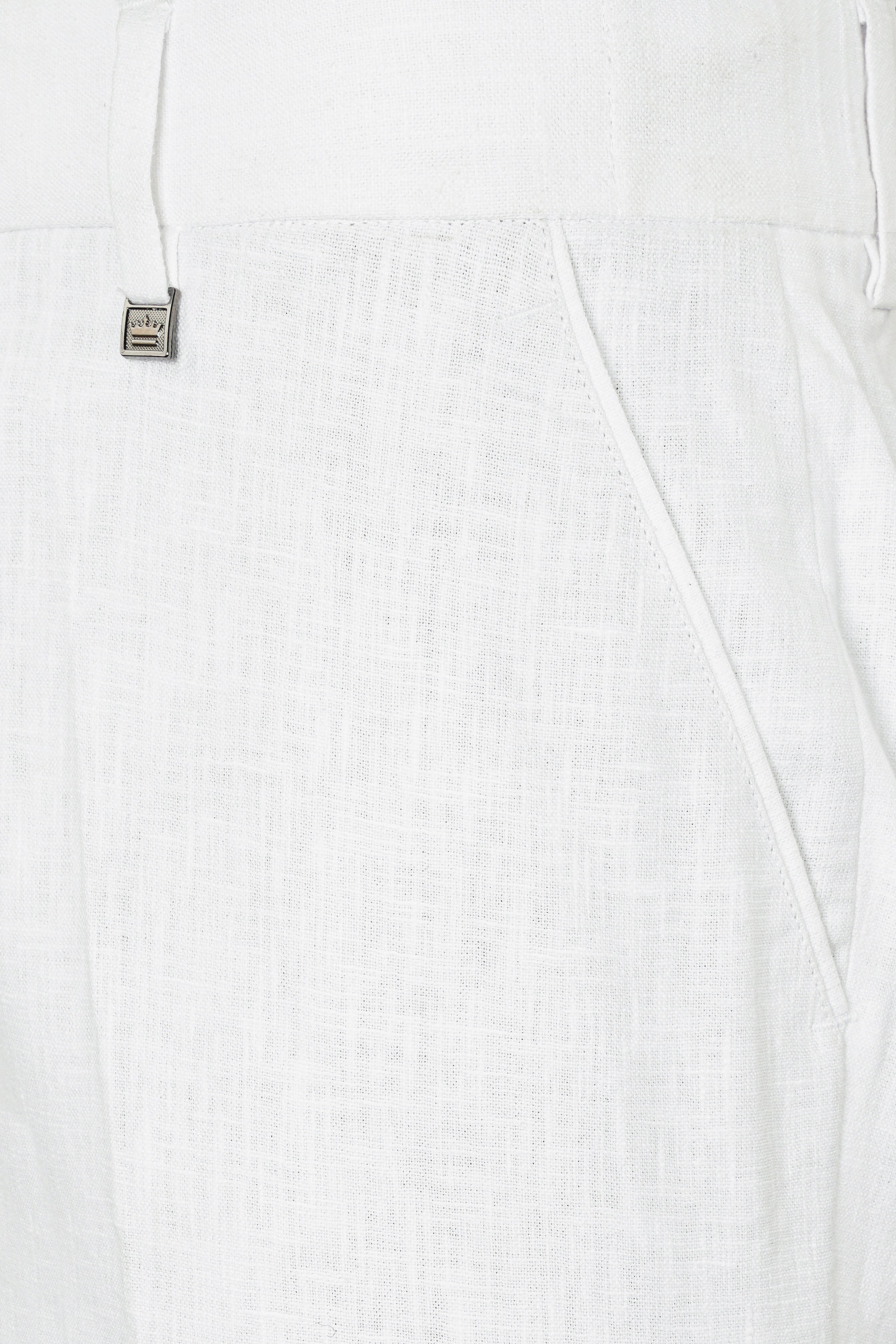 Bright White Luxurious Linen Pant T3042-28, T3042-30, T3042-32, T3042-34, T3042-36, T3042-38, T3042-40, T3042-42, T3042-44