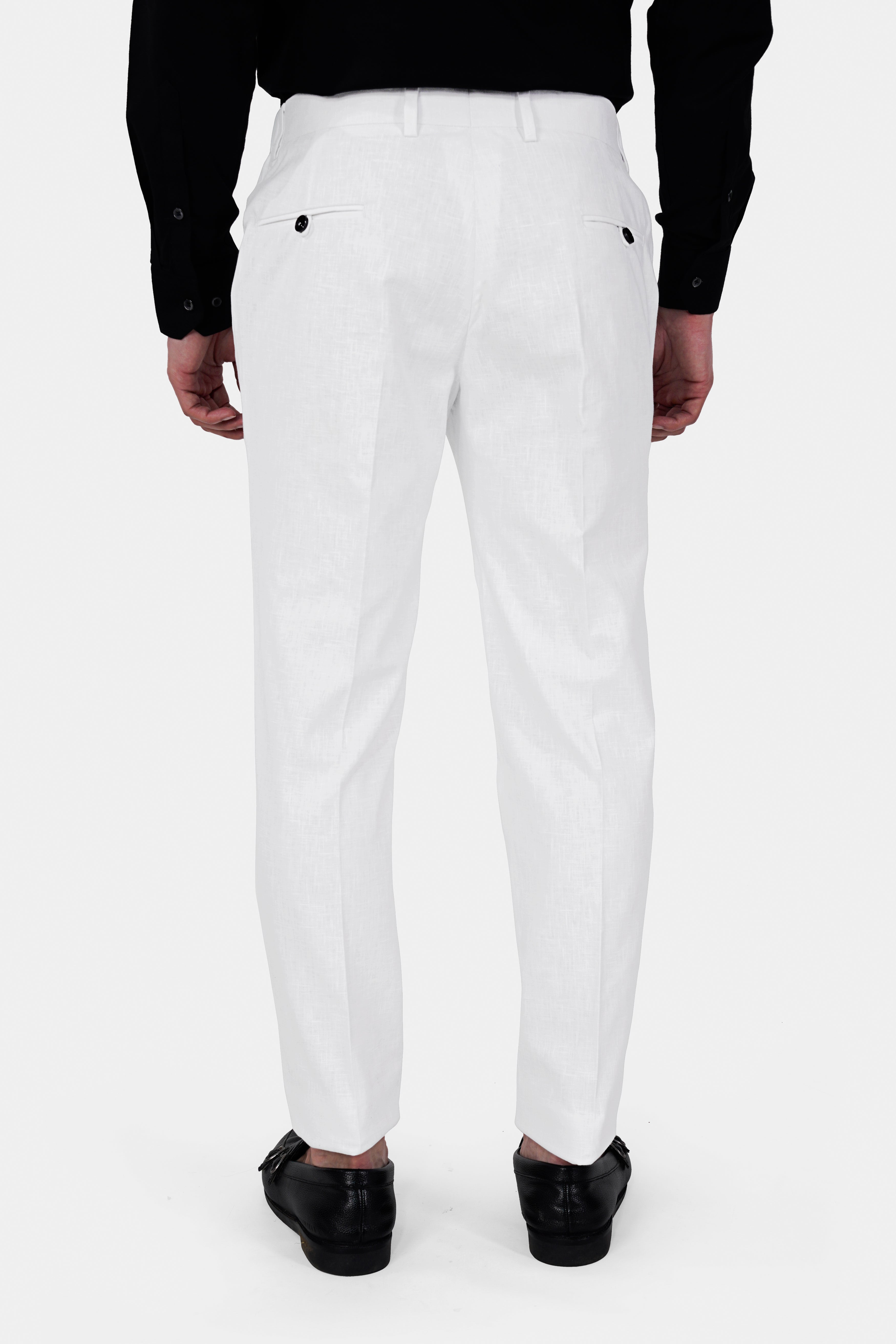 Bright White Luxurious Linen Pant T3042-28, T3042-30, T3042-32, T3042-34, T3042-36, T3042-38, T3042-40, T3042-42, T3042-44