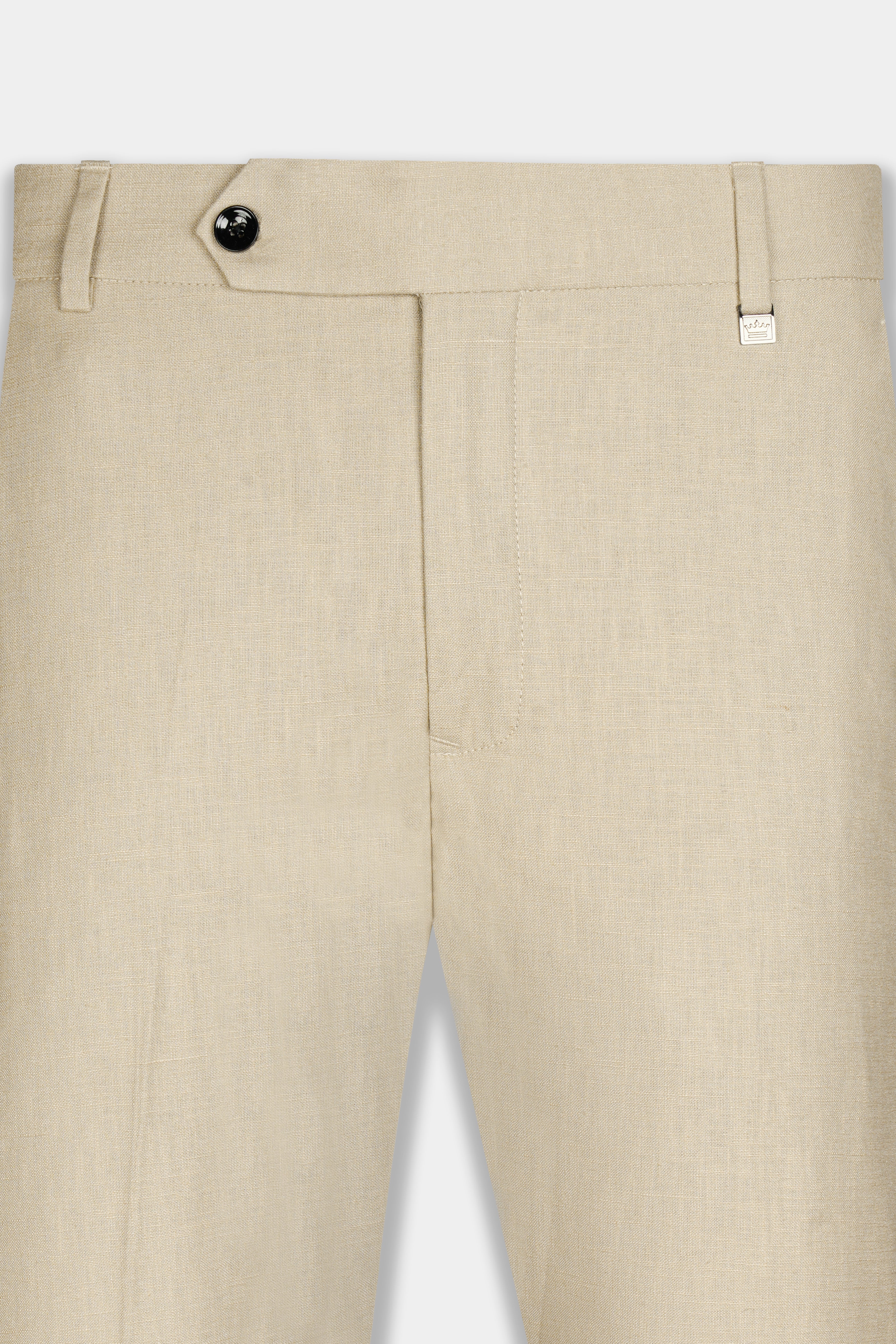 Maize Light Brown Plain-Solid Premium Cotton Pant For Men