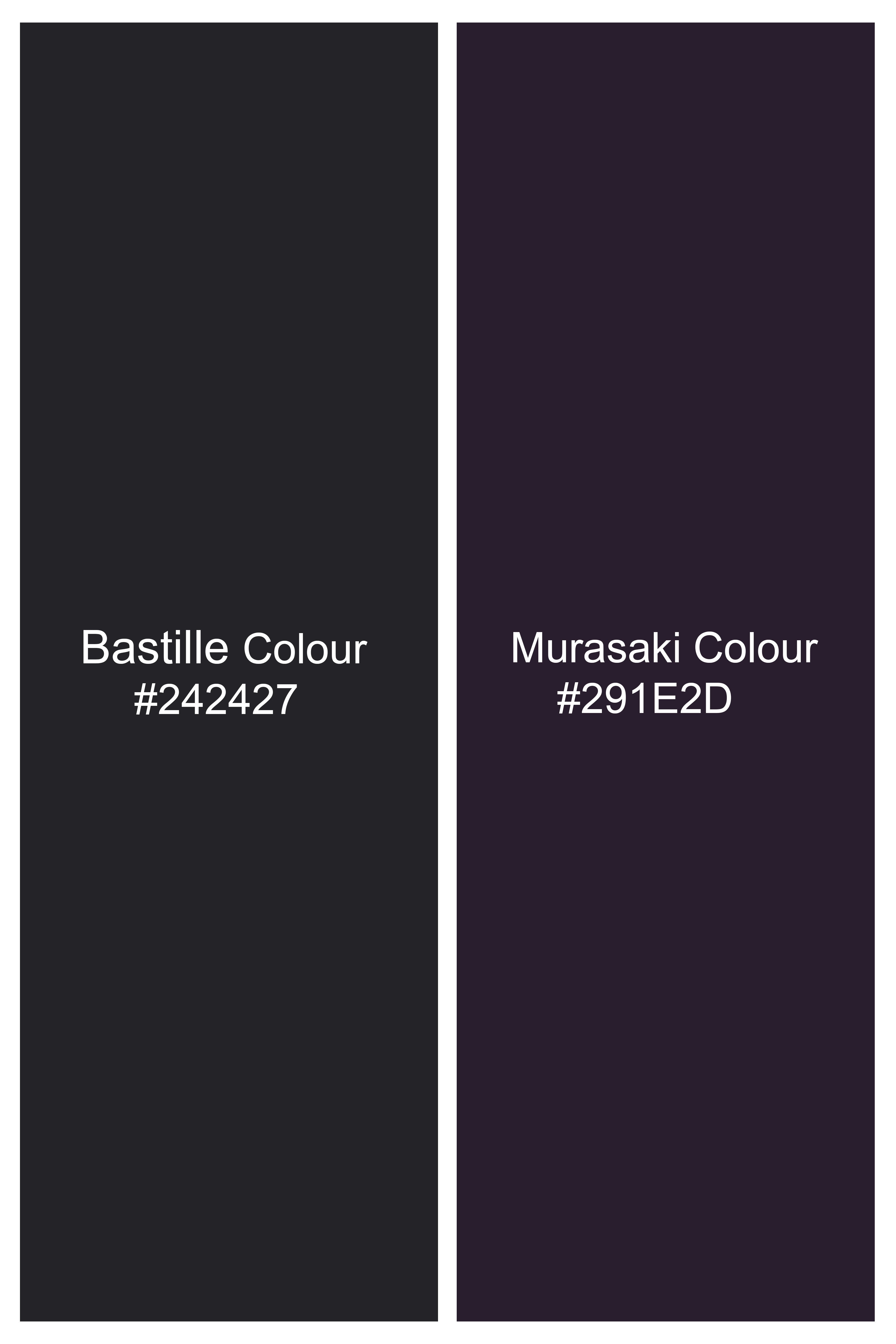 Bastille Black and Murasaki Purple Windowpane Wool Rich Pant T3063-28, T3063-30, T3063-32, T3063-34, T3063-36, T3063-38, T3063-40, T3063-42, T3063-44