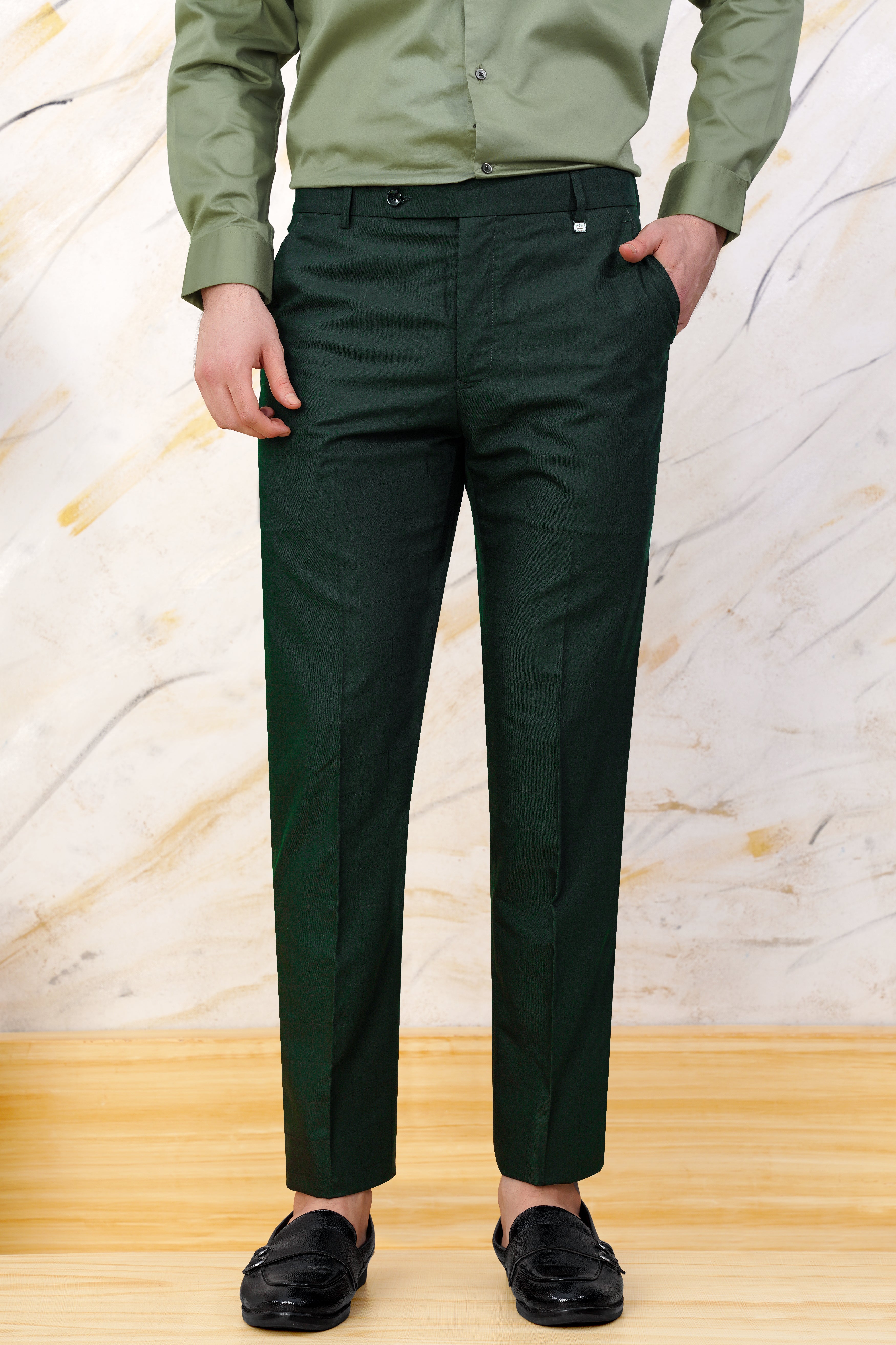 Buy AD & AV Men Sea Green Solid Synthetic Single Formal Trousers Online at  Best Prices in India - JioMart.