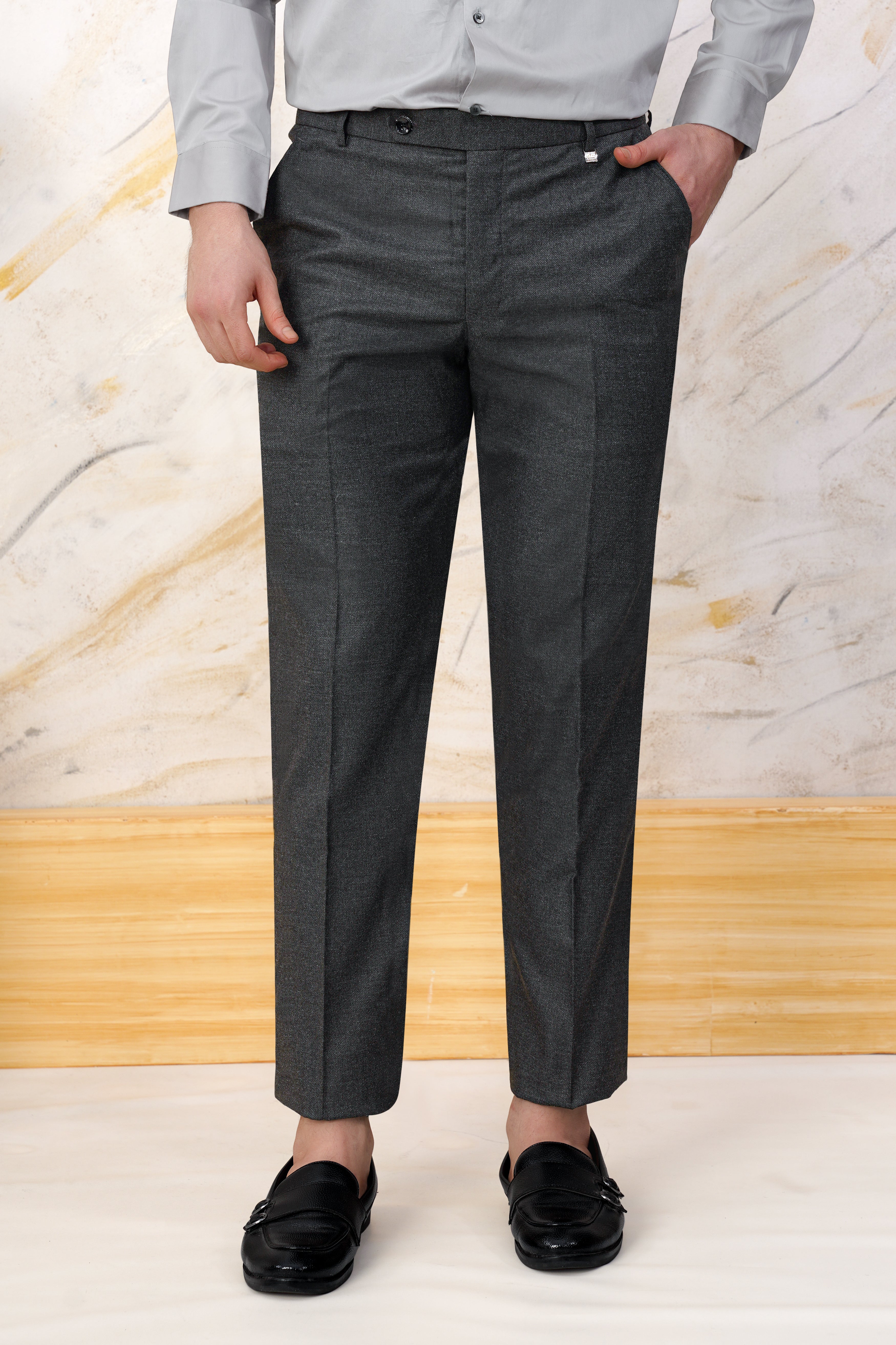 Gunmetal Grey Wool Rich Pant T3069-28, T3069-30, T3069-32, T3069-34, T3069-36, T3069-38, T3069-40, T3069-42, T3069-44